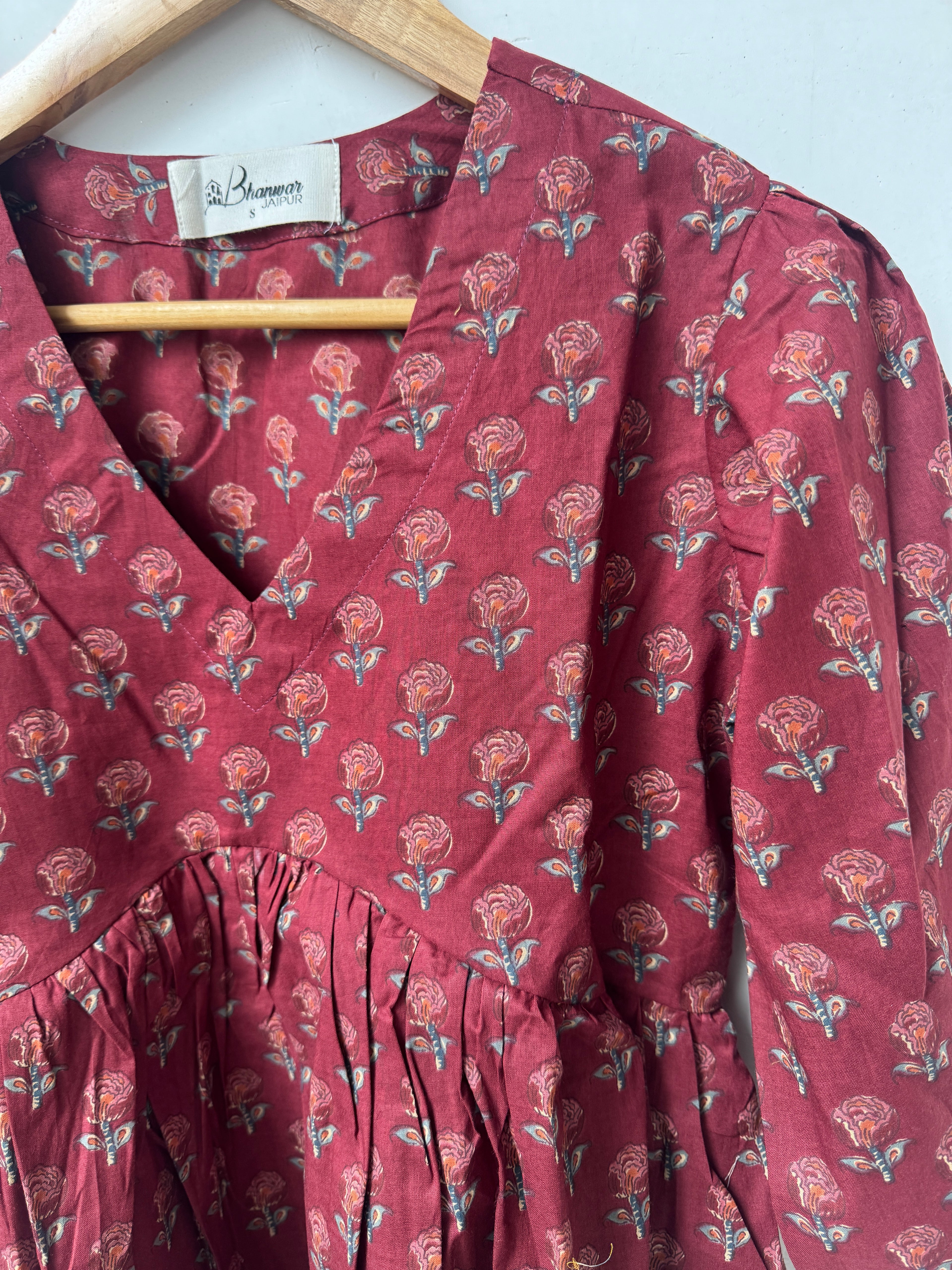 Rust Rose Garden Top | Premium Women's Peplum Tops