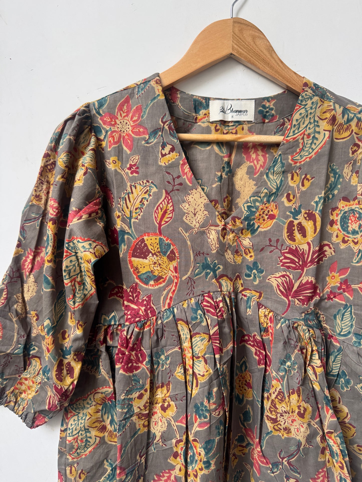 Smoky Garden Bloom Top | Premium Women's Peplum Tops