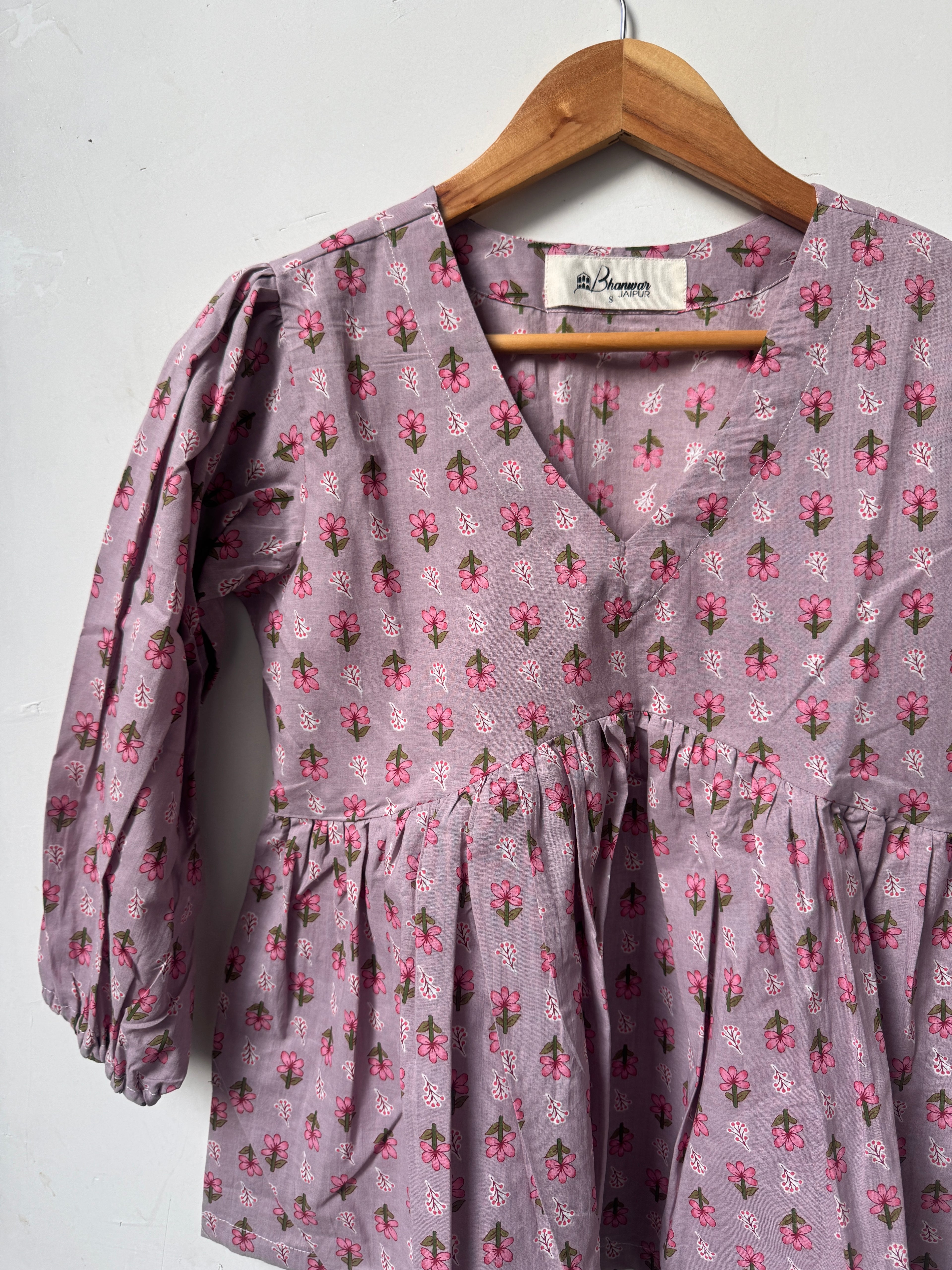 Lavender Petal Top | Premium Women's Cotton Peplum Tops