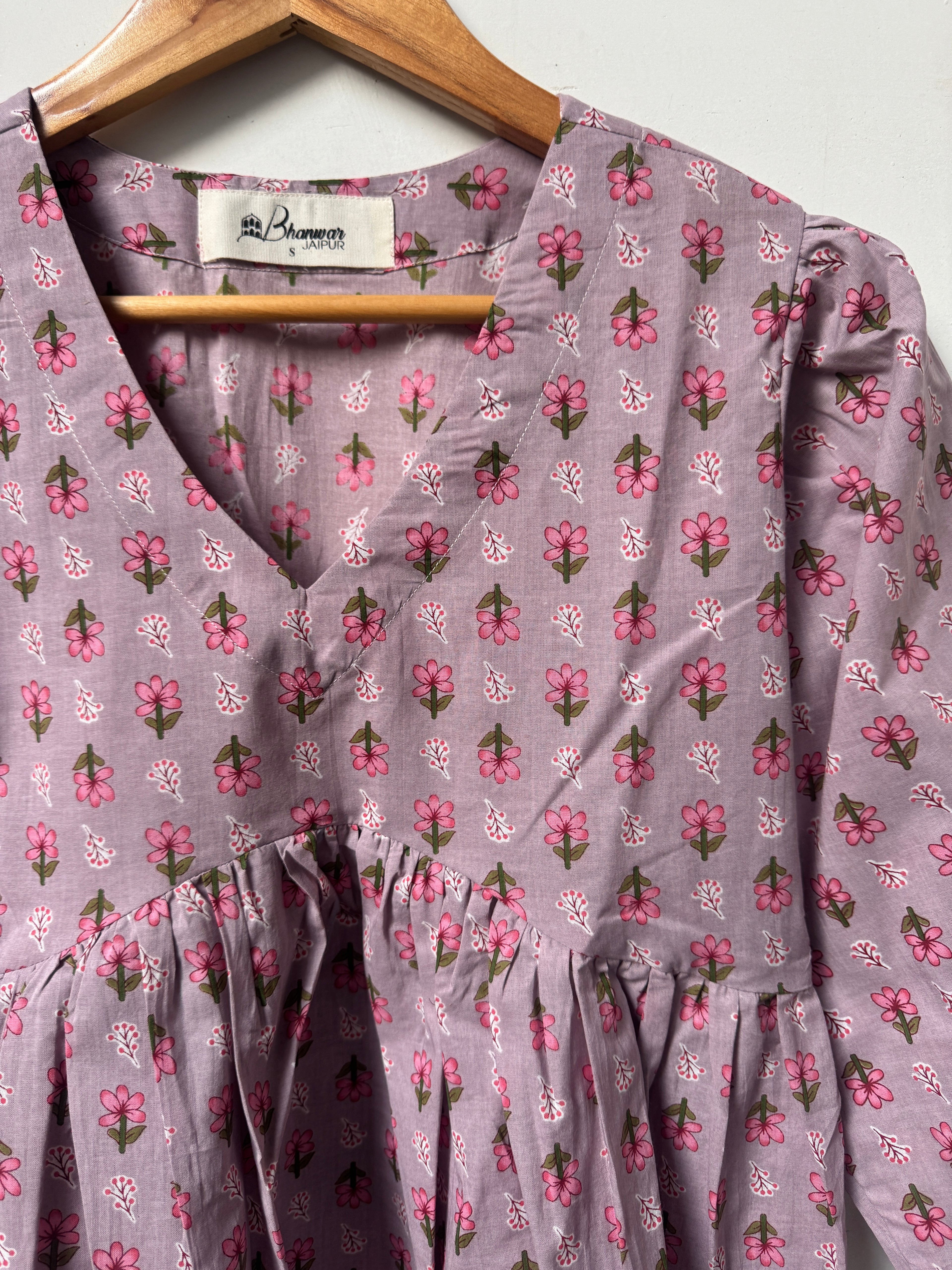 Lavender Petal Top | Premium Women's Cotton Peplum Tops