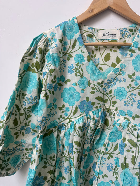 Aqua Gulzar Top | Premium Women's Cotton Peplum Tops