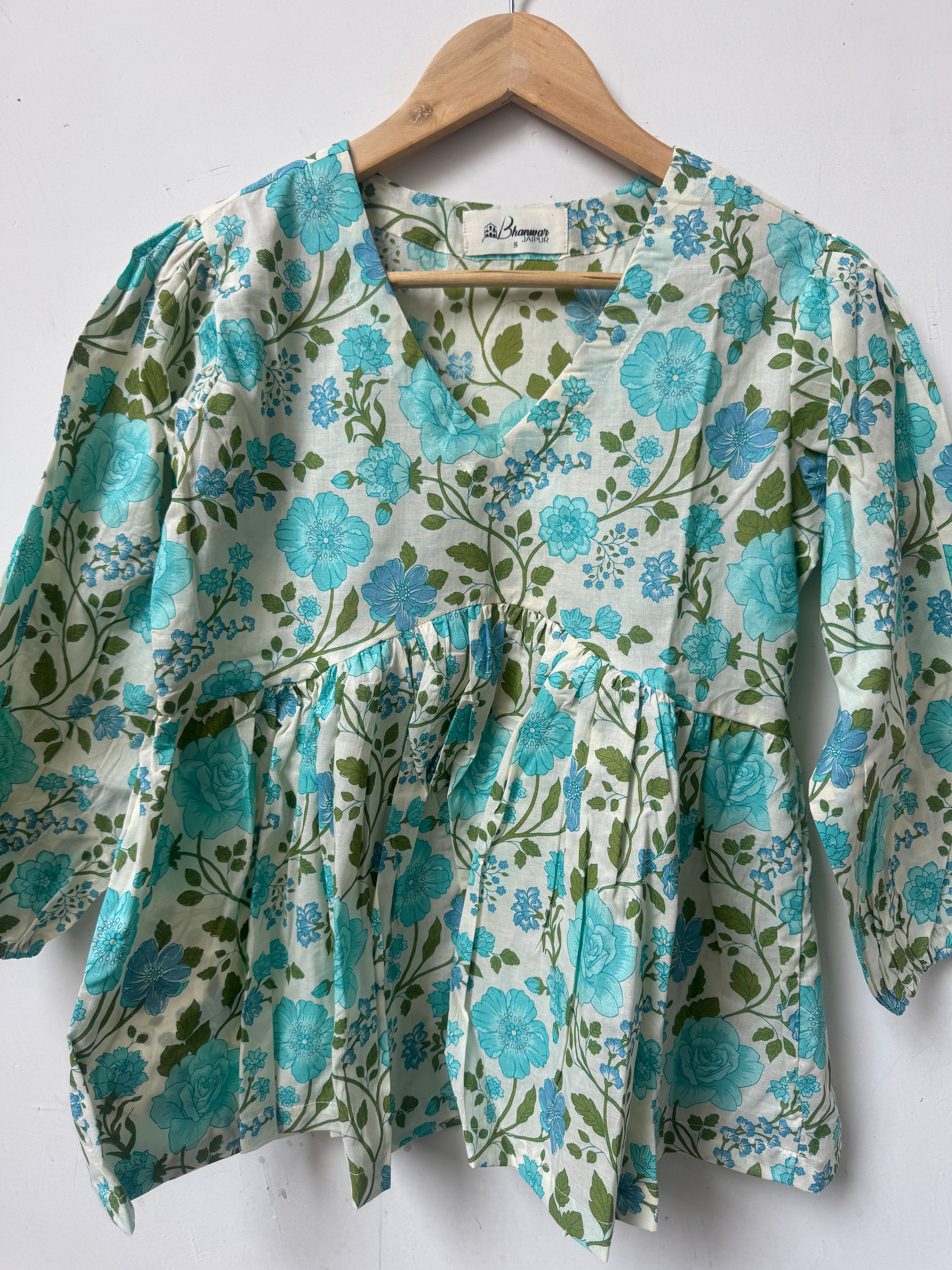 Aqua Gulzar Top | Premium Women's Cotton Peplum Tops