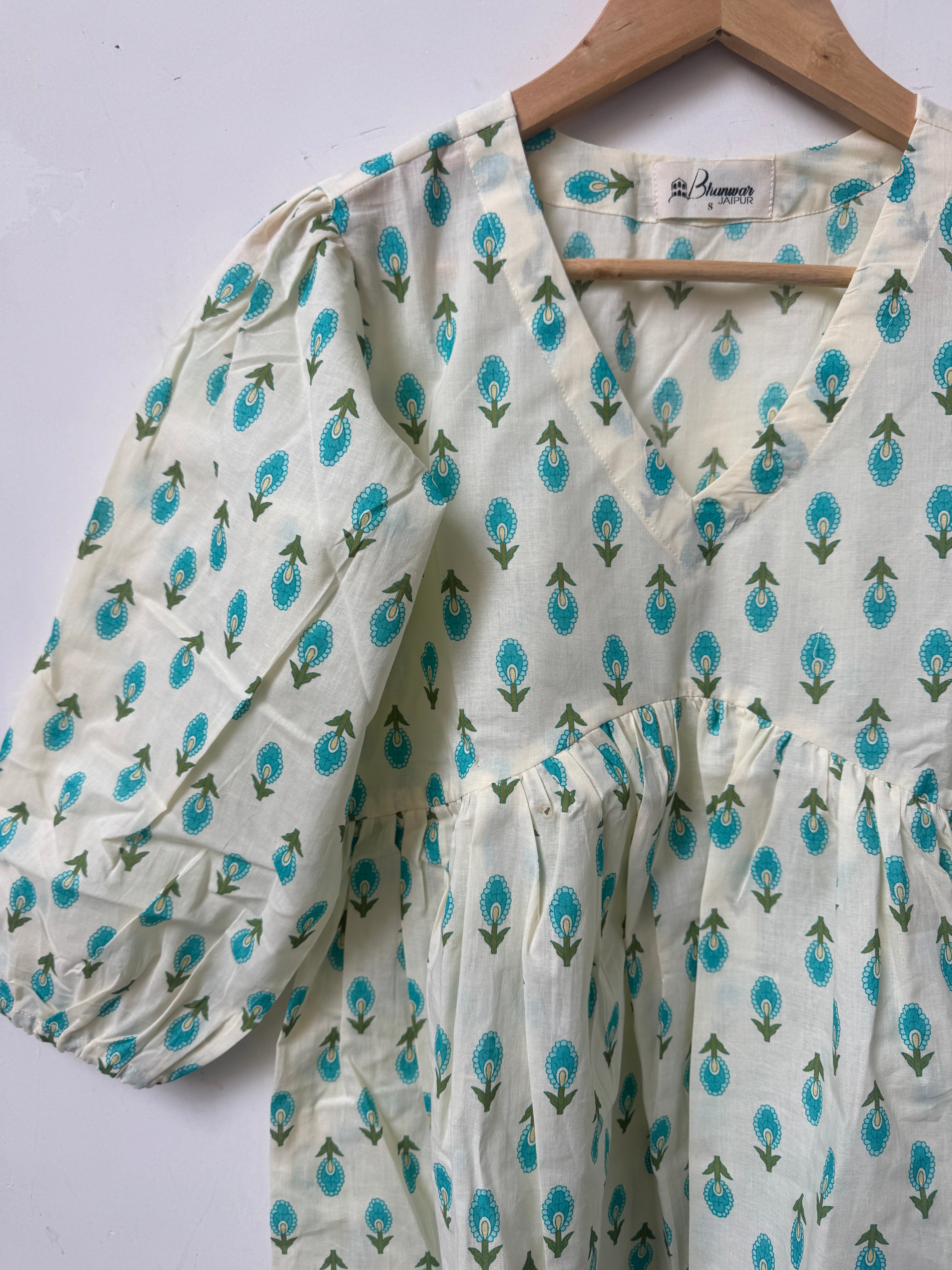 Ivory Teardrop Top | Premium Women's Cotton Peplum Tops
