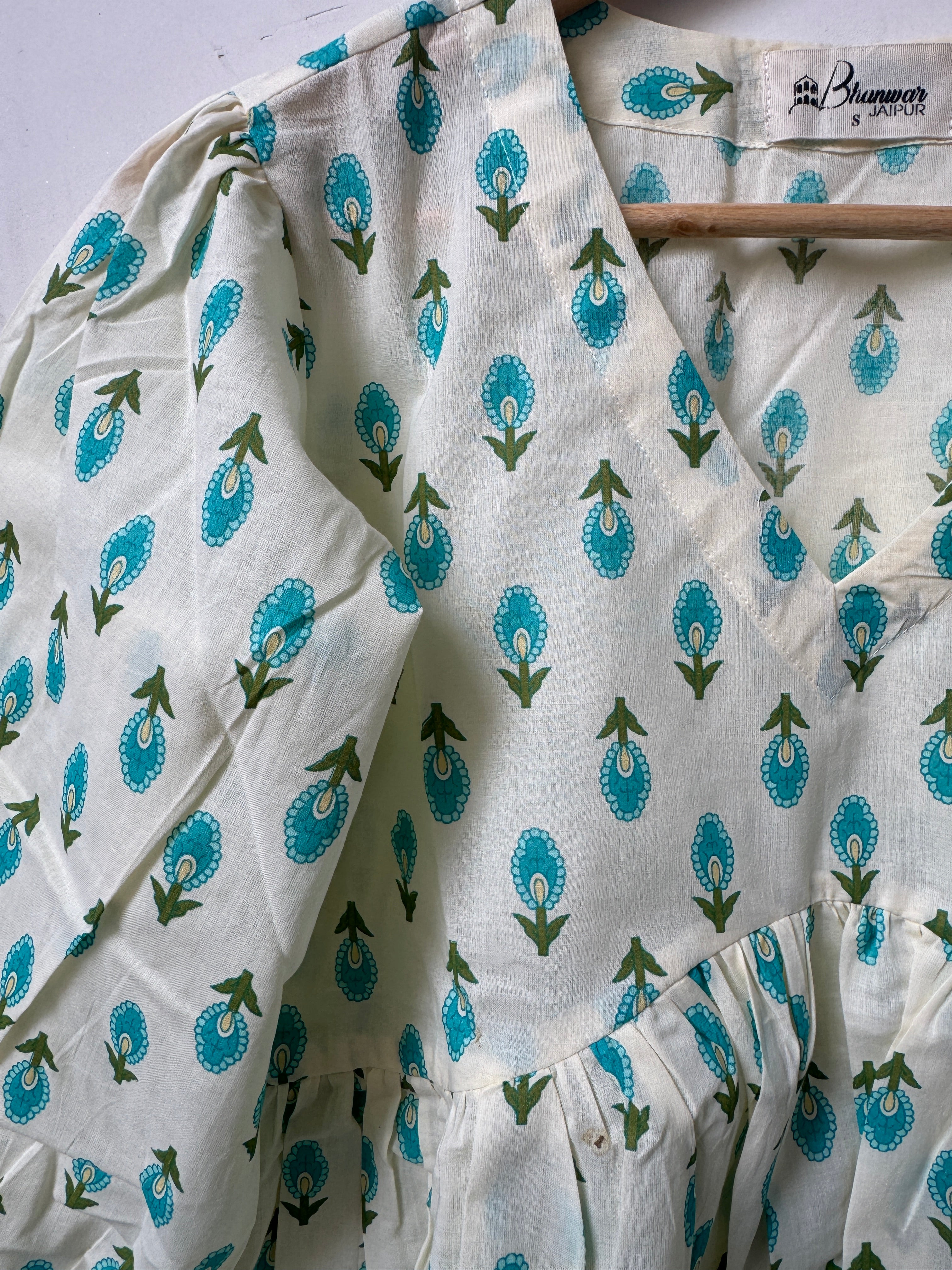 Ivory Teardrop Top | Premium Women's Cotton Peplum Tops