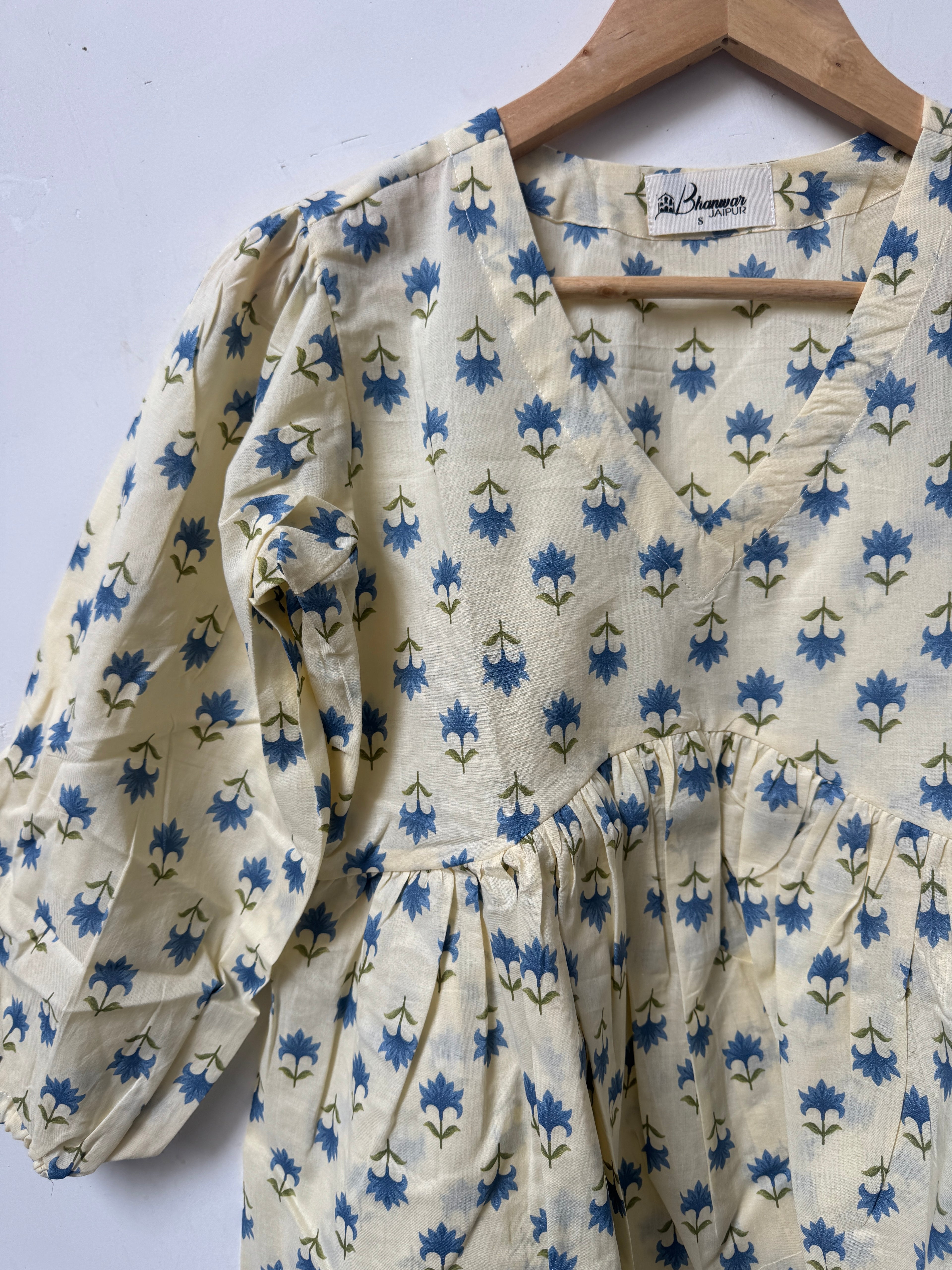 Blue Edit Top | Premium Women's Cotton Peplum Tops