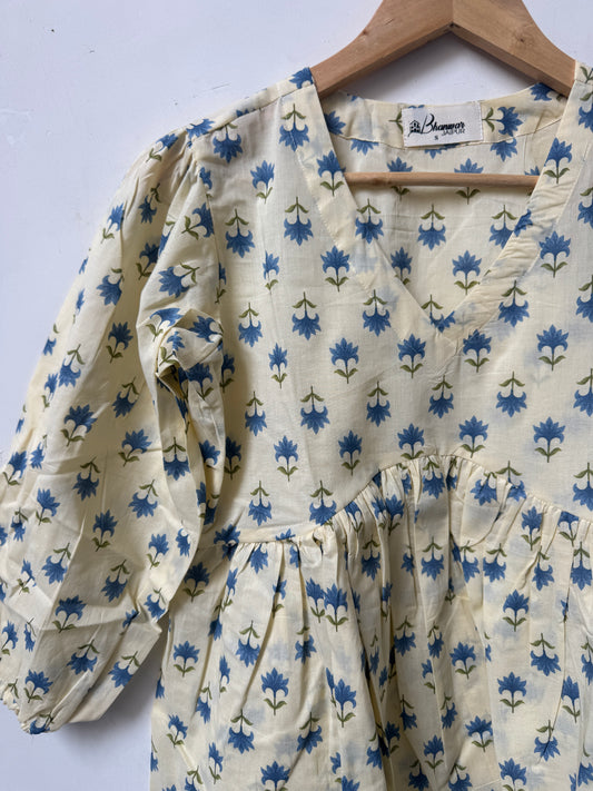 Blue Edit Top | Premium Women's Cotton Peplum Tops