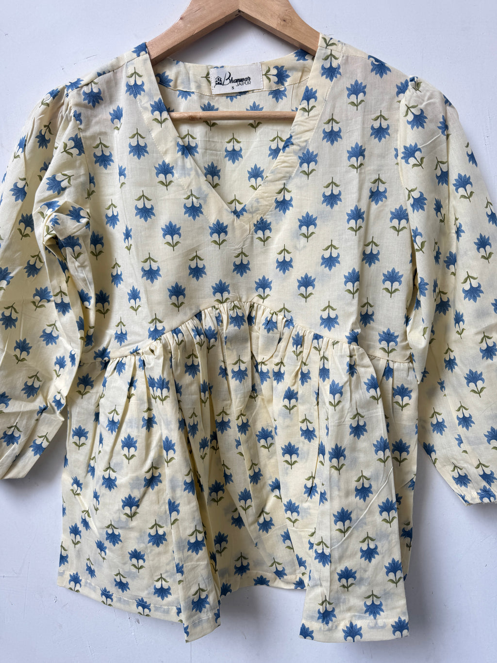 Blue Edit Top | Premium Women's Cotton Peplum Tops