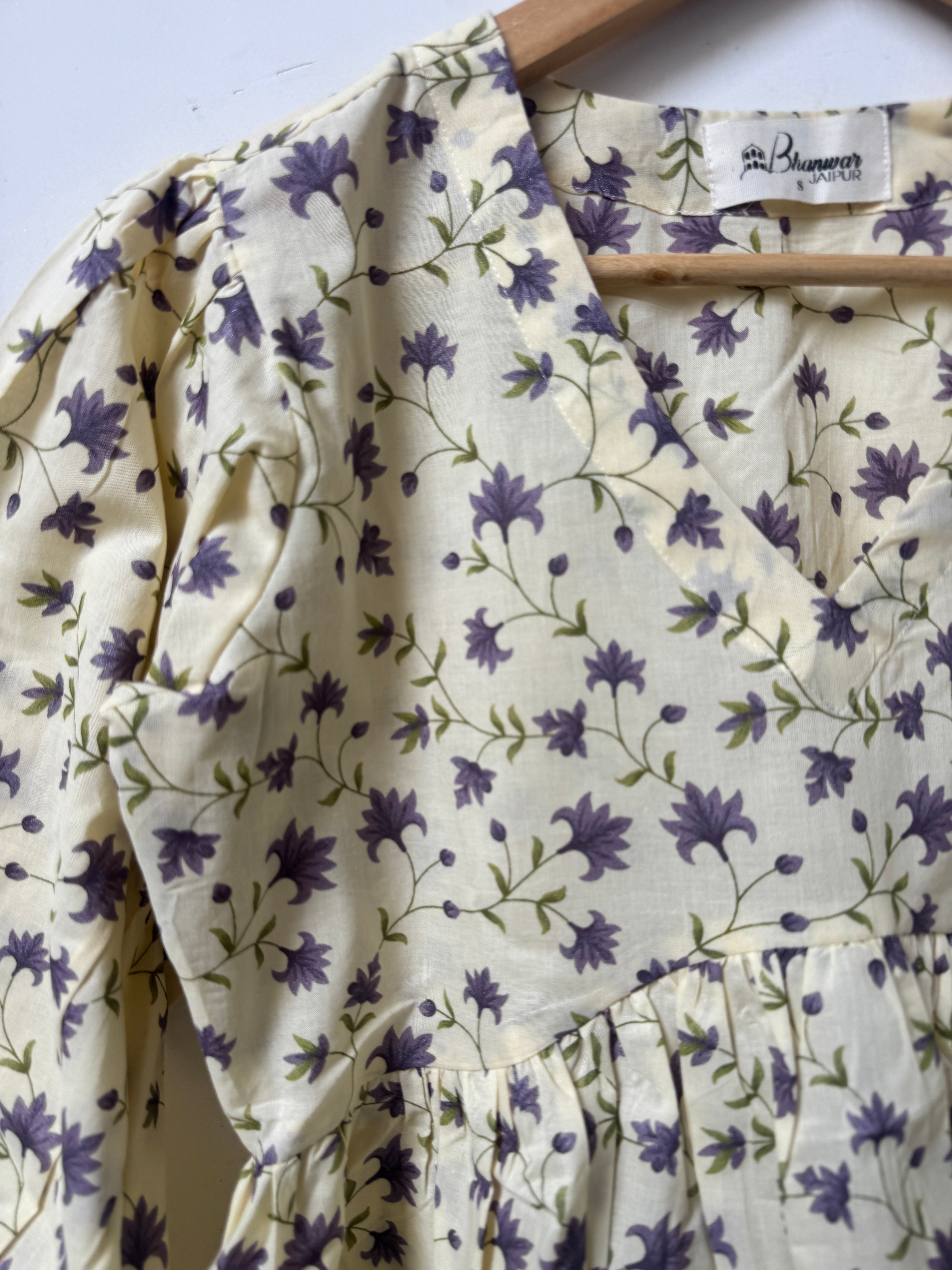 Muted Bloom Top | Premium Women's Cotton Peplum Tops