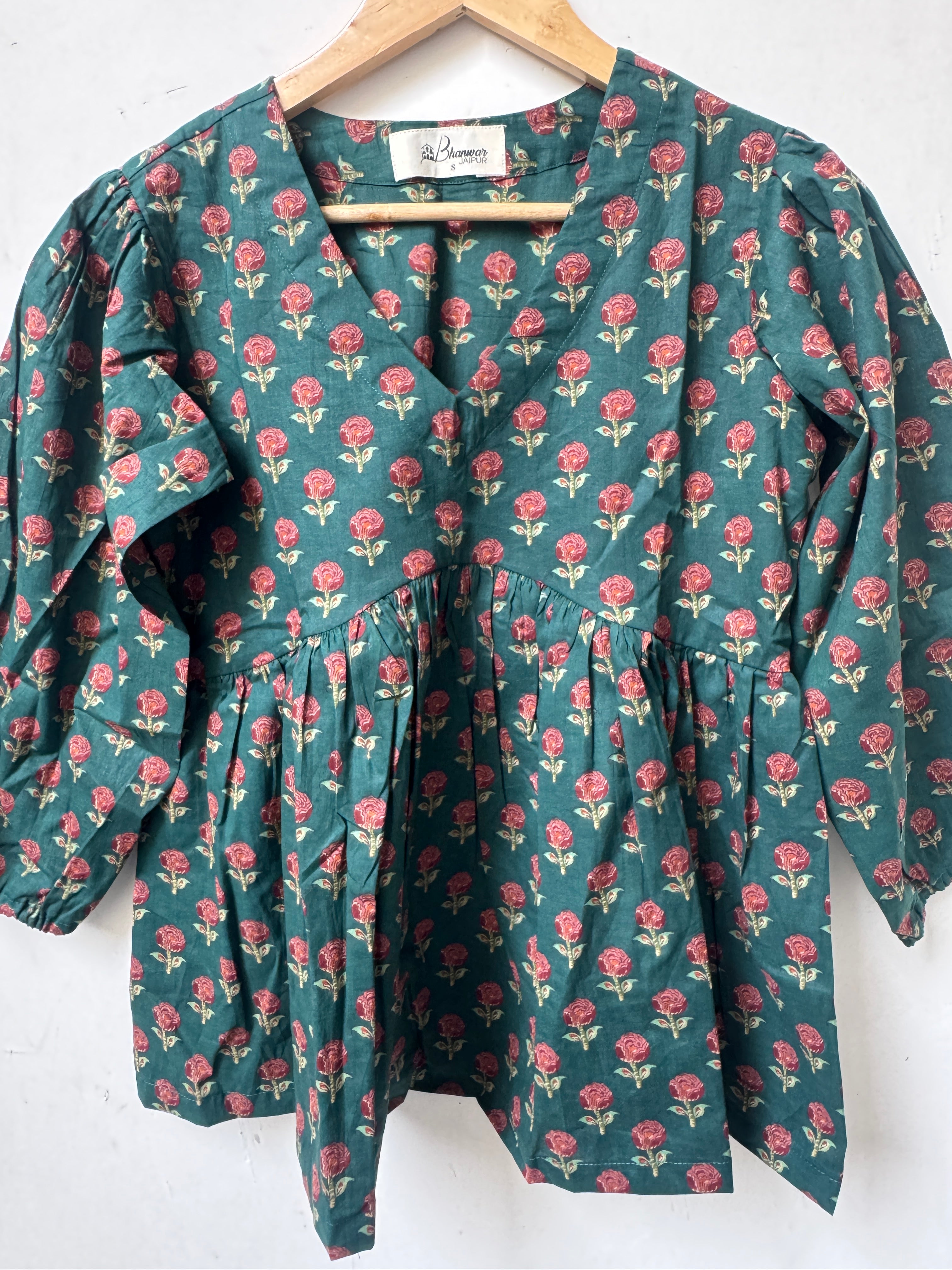 Jaipur Buta Top | Premium Women's Cotton Peplum Tops