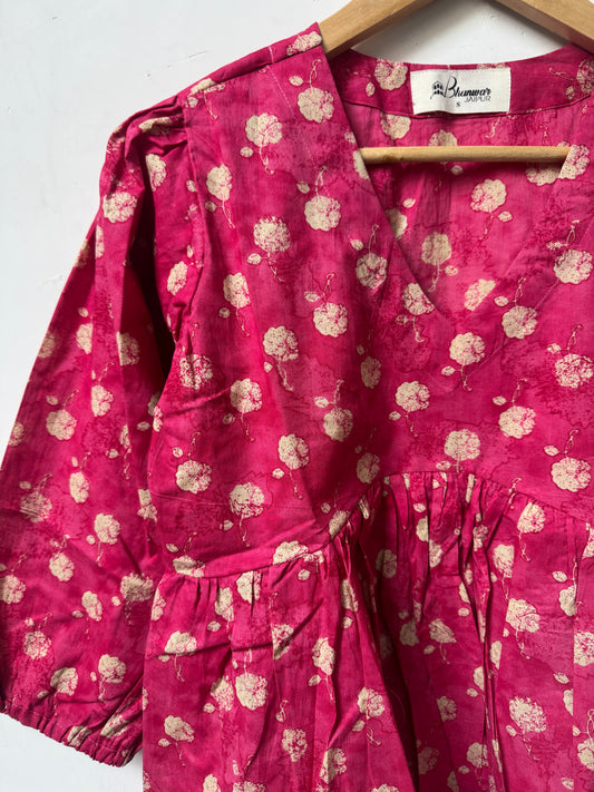 Fuchsia Flair Top | Premium Women's Cotton Peplum Tops