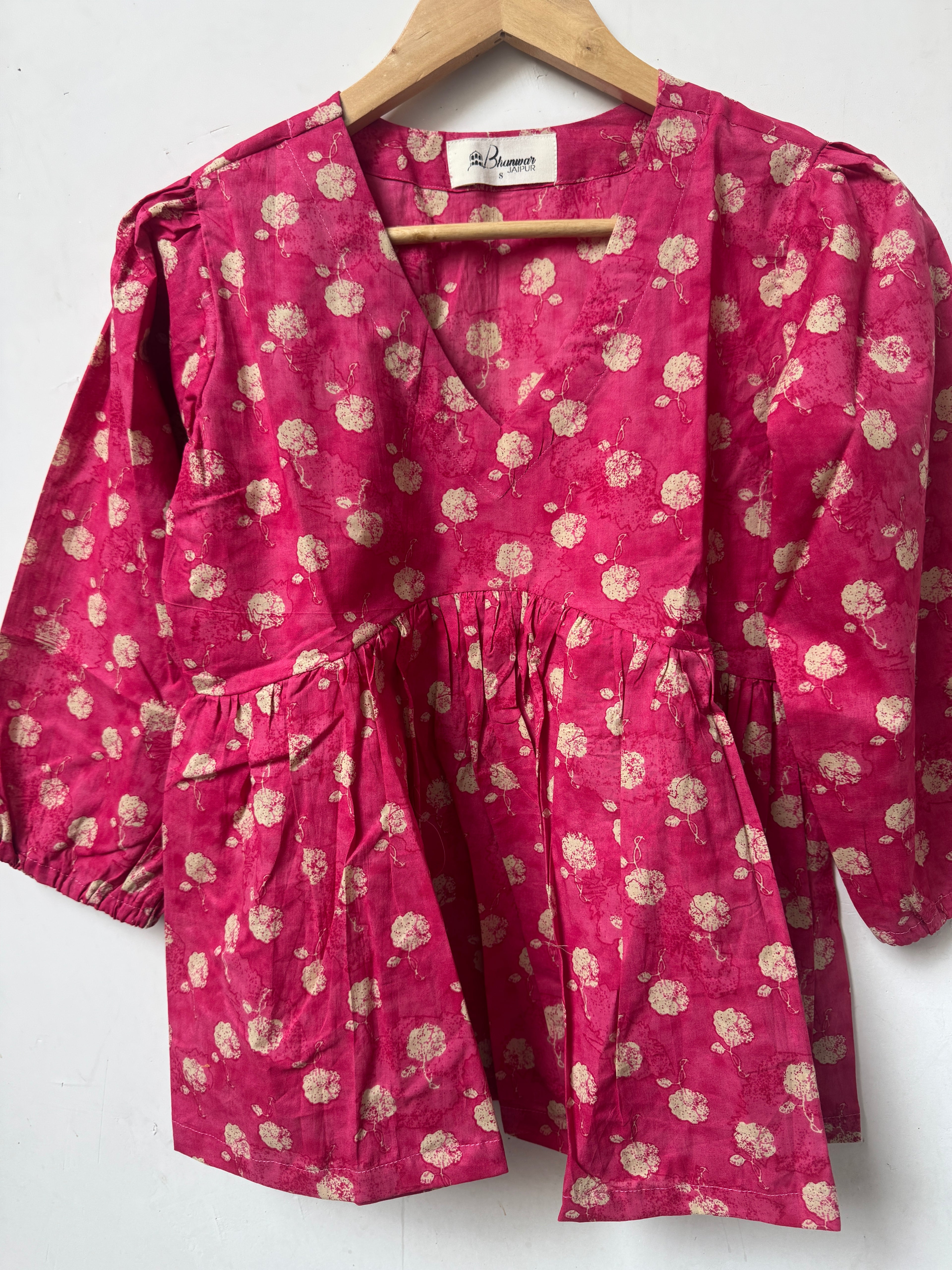 Fuchsia Flair Top | Premium Women's Cotton Peplum Tops