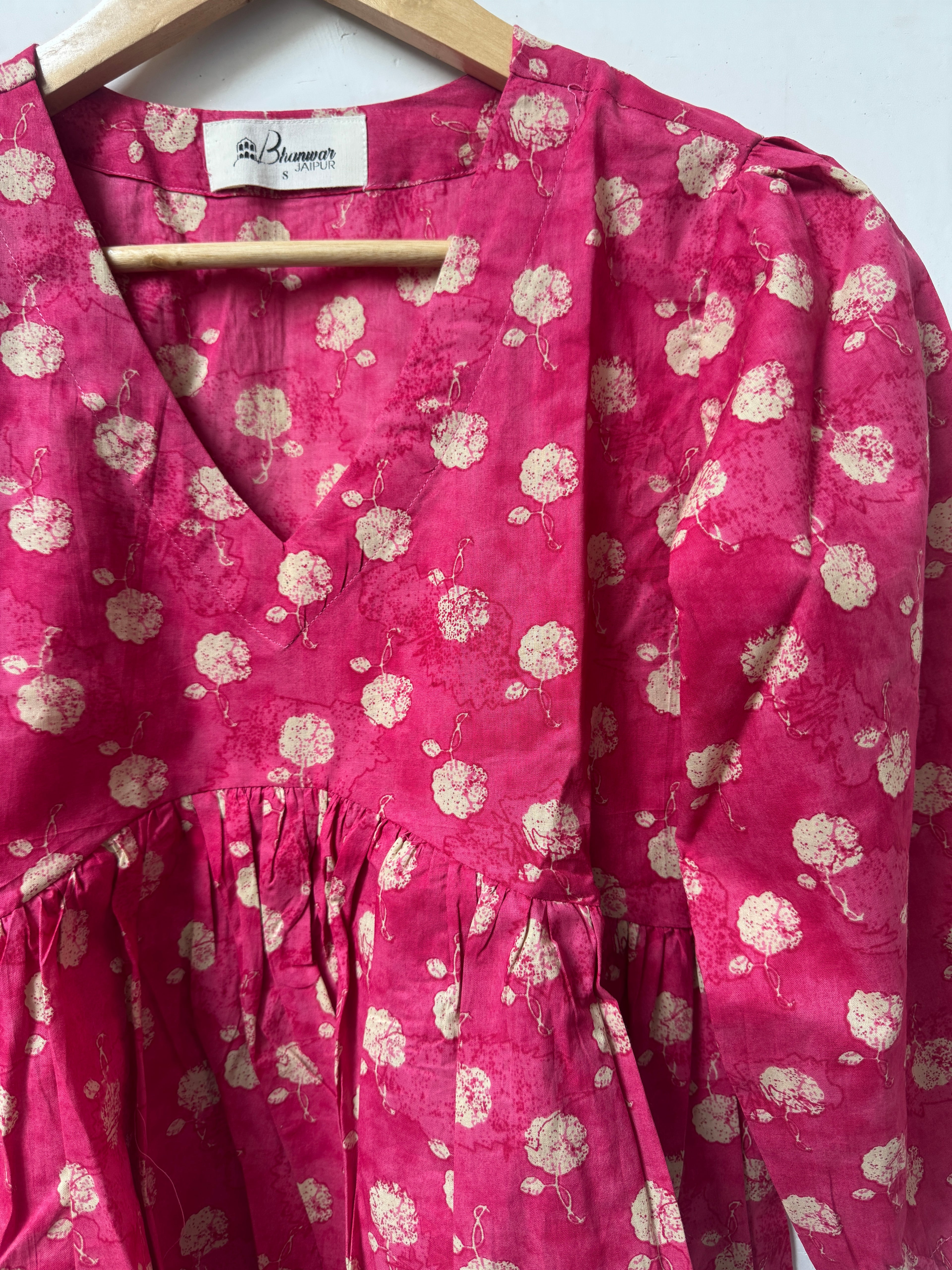 Fuchsia Flair Top | Premium Women's Cotton Peplum Tops