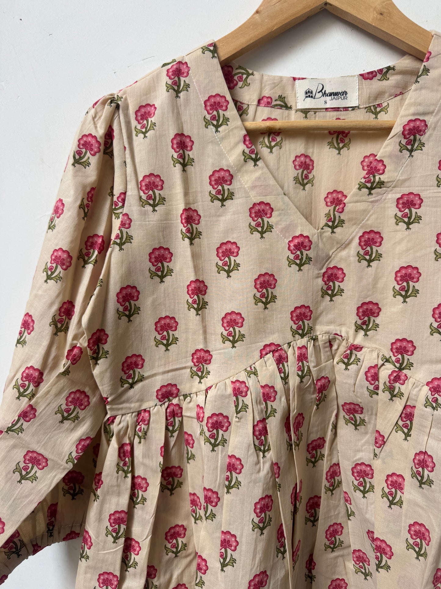 Minimal Blossom Top | Premium Women's Cotton Peplum Tops