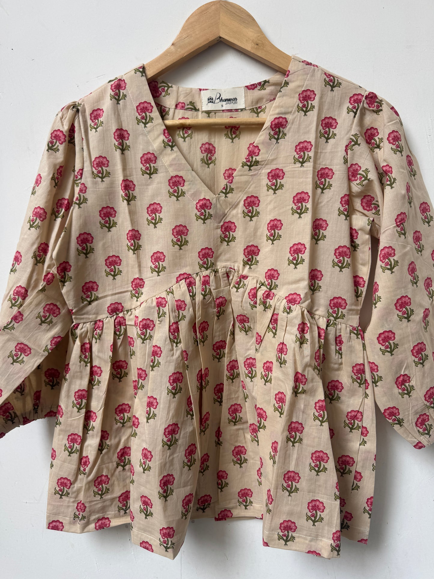 Minimal Blossom Top | Premium Women's Cotton Peplum Tops