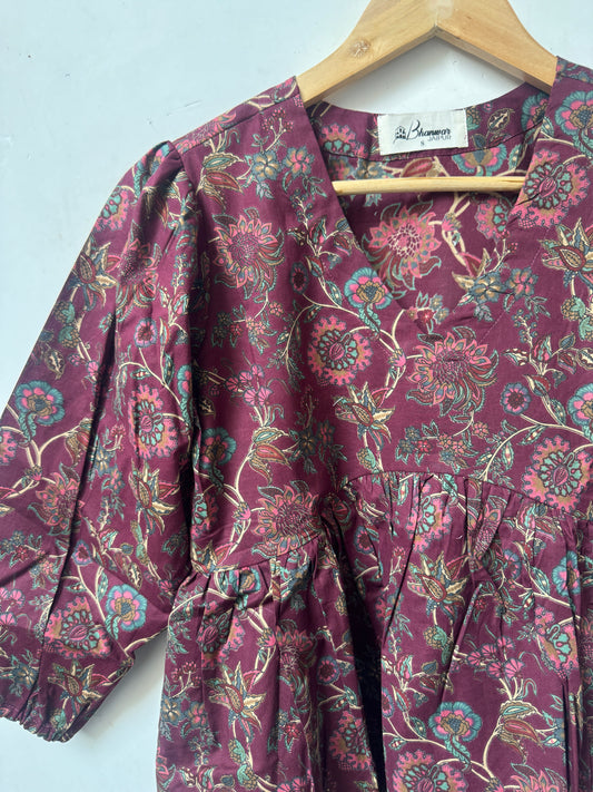 Floral Luxe Top | Premium Women's Cotton Peplum Tops