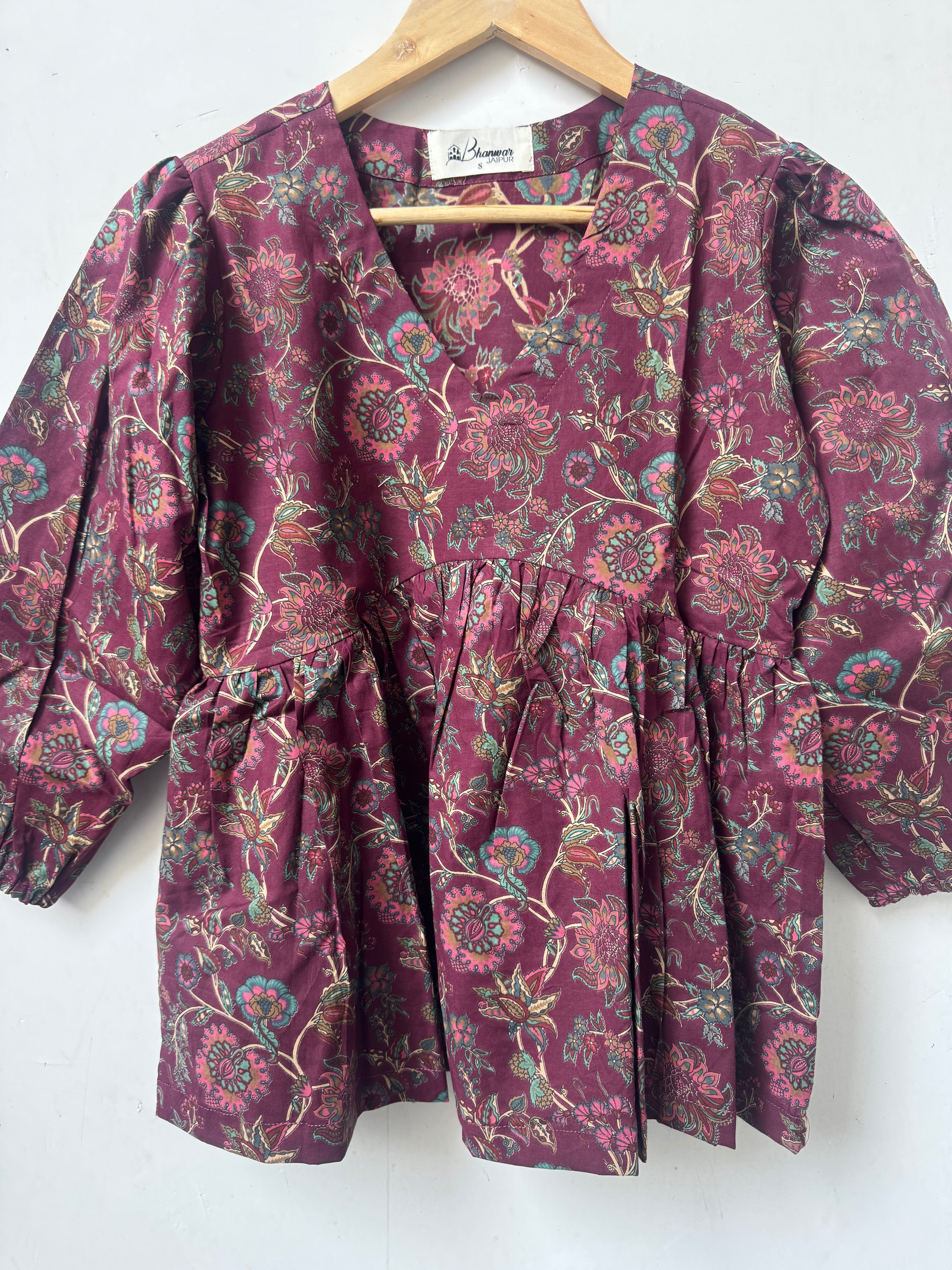 Floral Luxe Top | Premium Women's Cotton Peplum Tops
