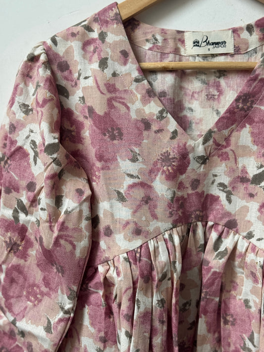 Whispering Roses Top | Premium Women's Cotton Peplum Tops