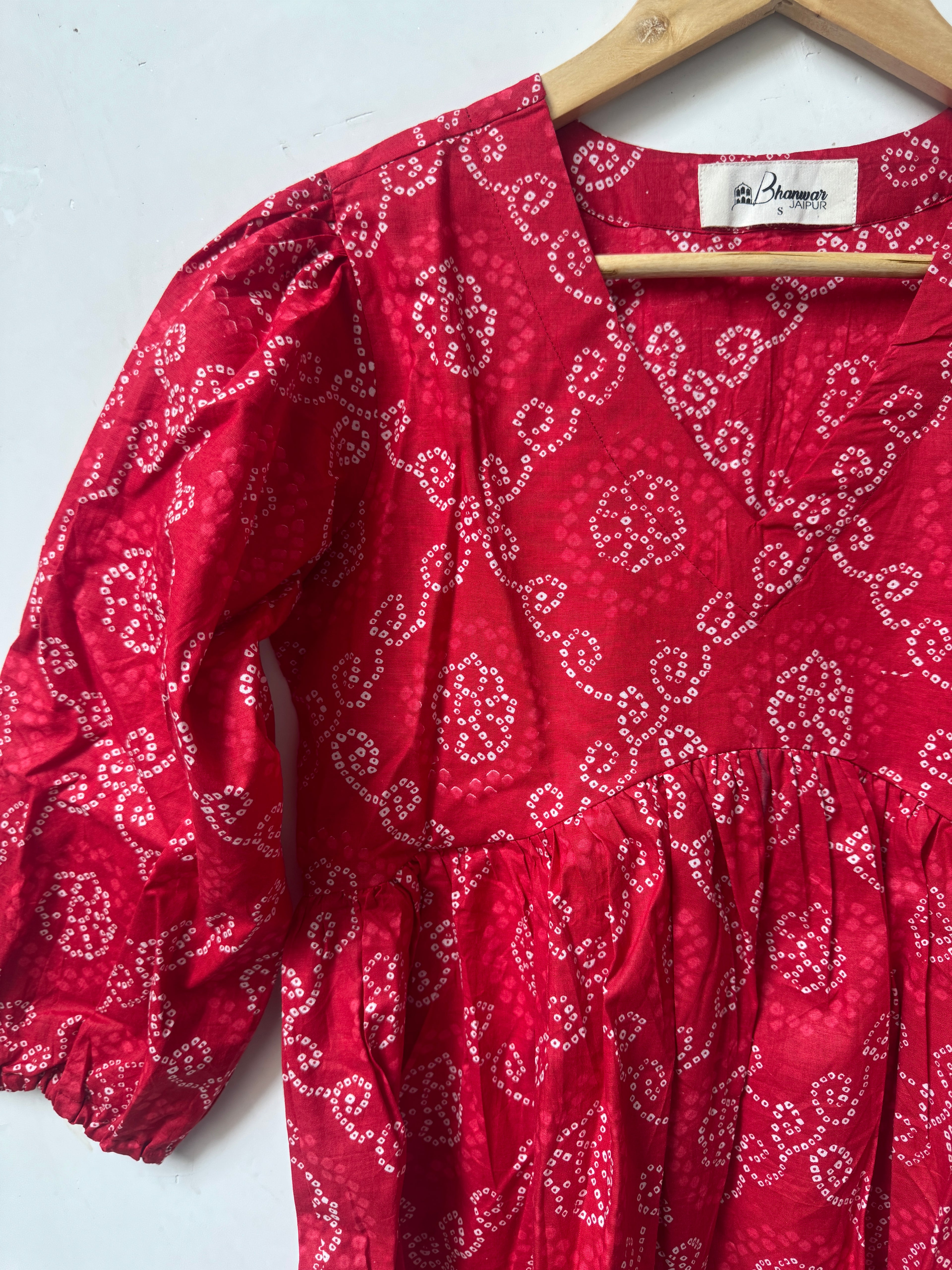 Rani Bandhej Top | Premium Women's Cotton Peplum Tops