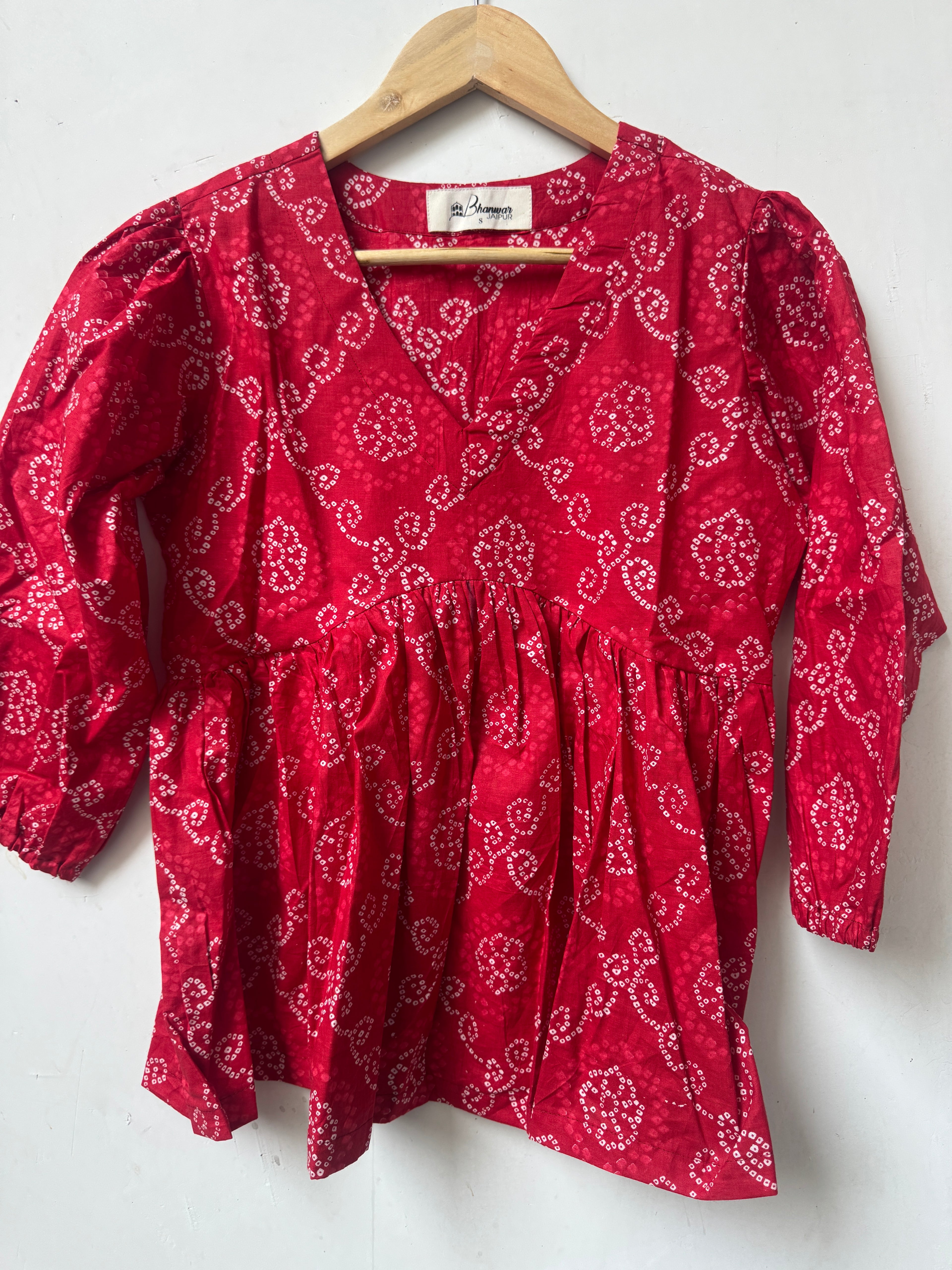 Rani Bandhej Top | Premium Women's Cotton Peplum Tops