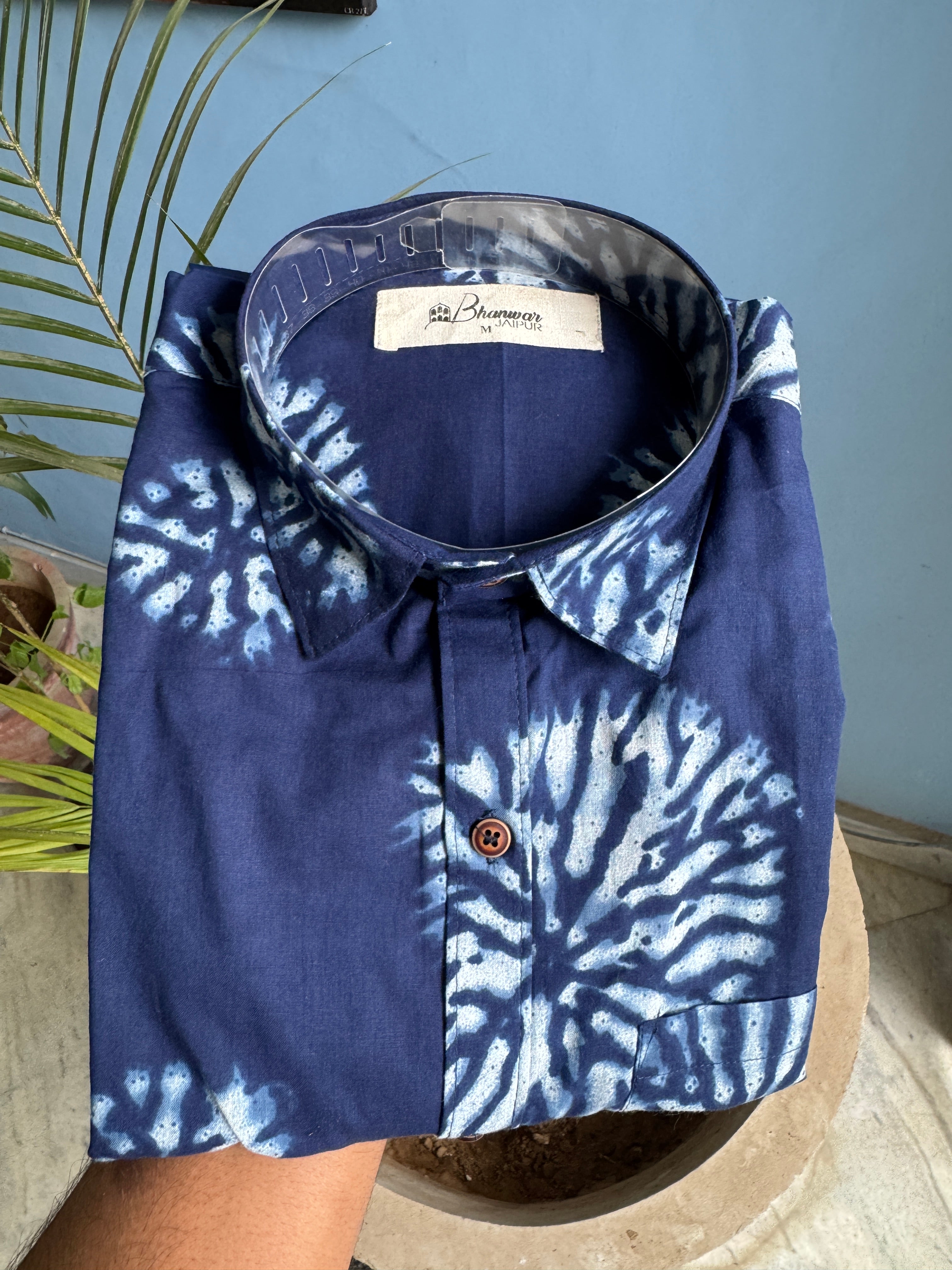 Indigo Eclipse Shirt | Premium Hand block Cotton Printed Shirts