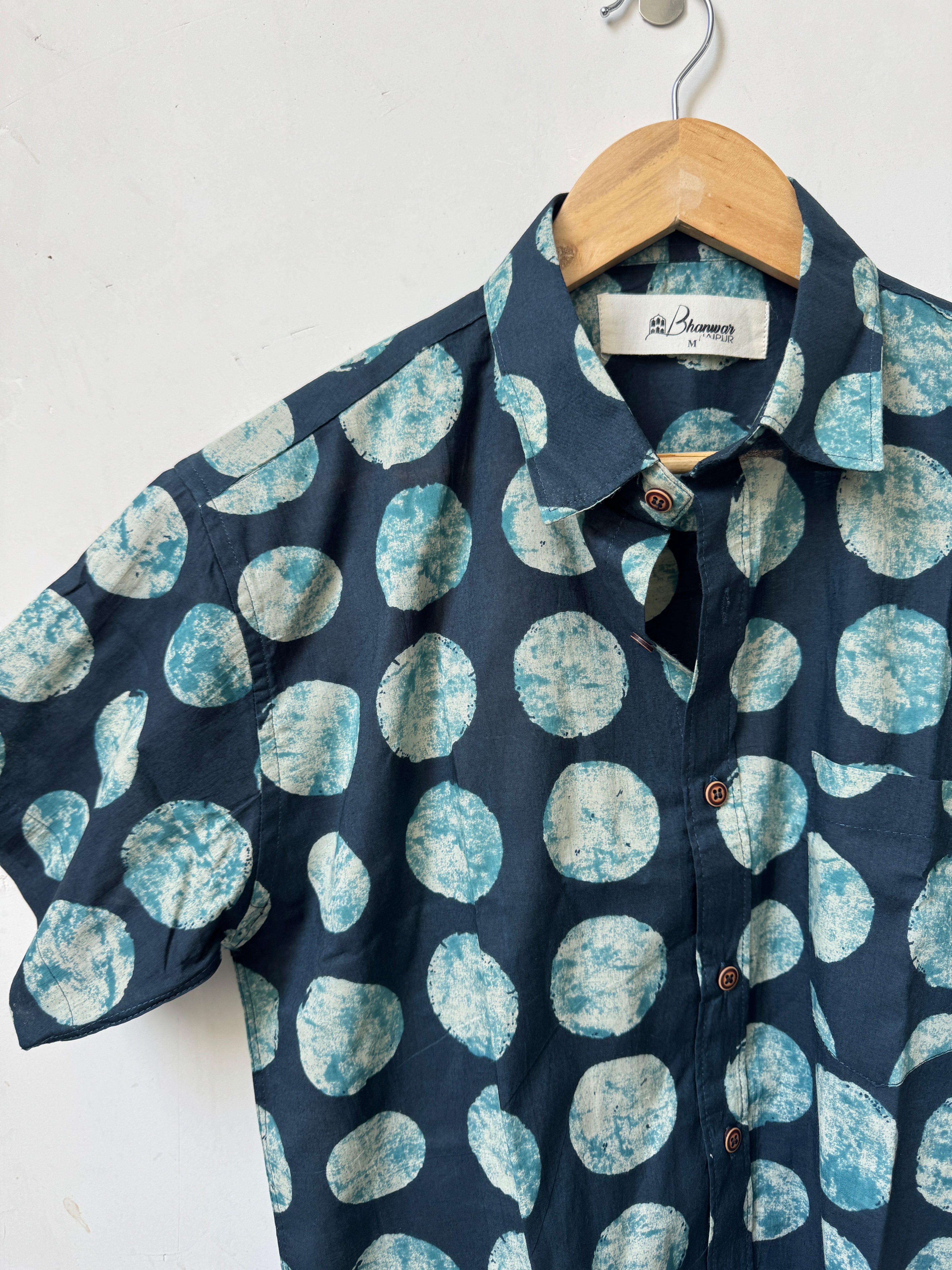 Indigo Orbit Shirt | Premium Handblocked Men's Cotton Shirts
