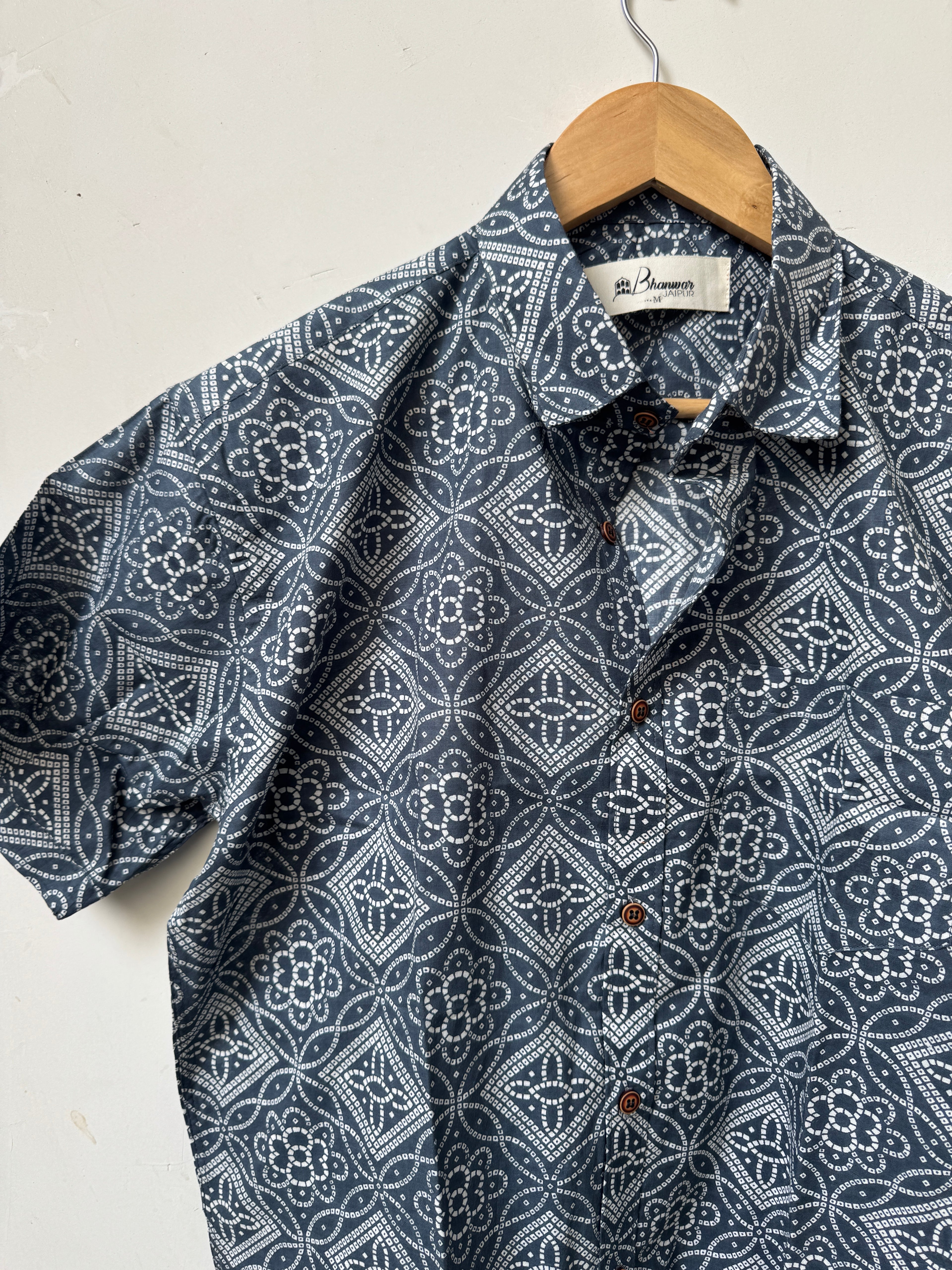 Bandhani Grid | Premium Cotton Half Sleeves Shirts