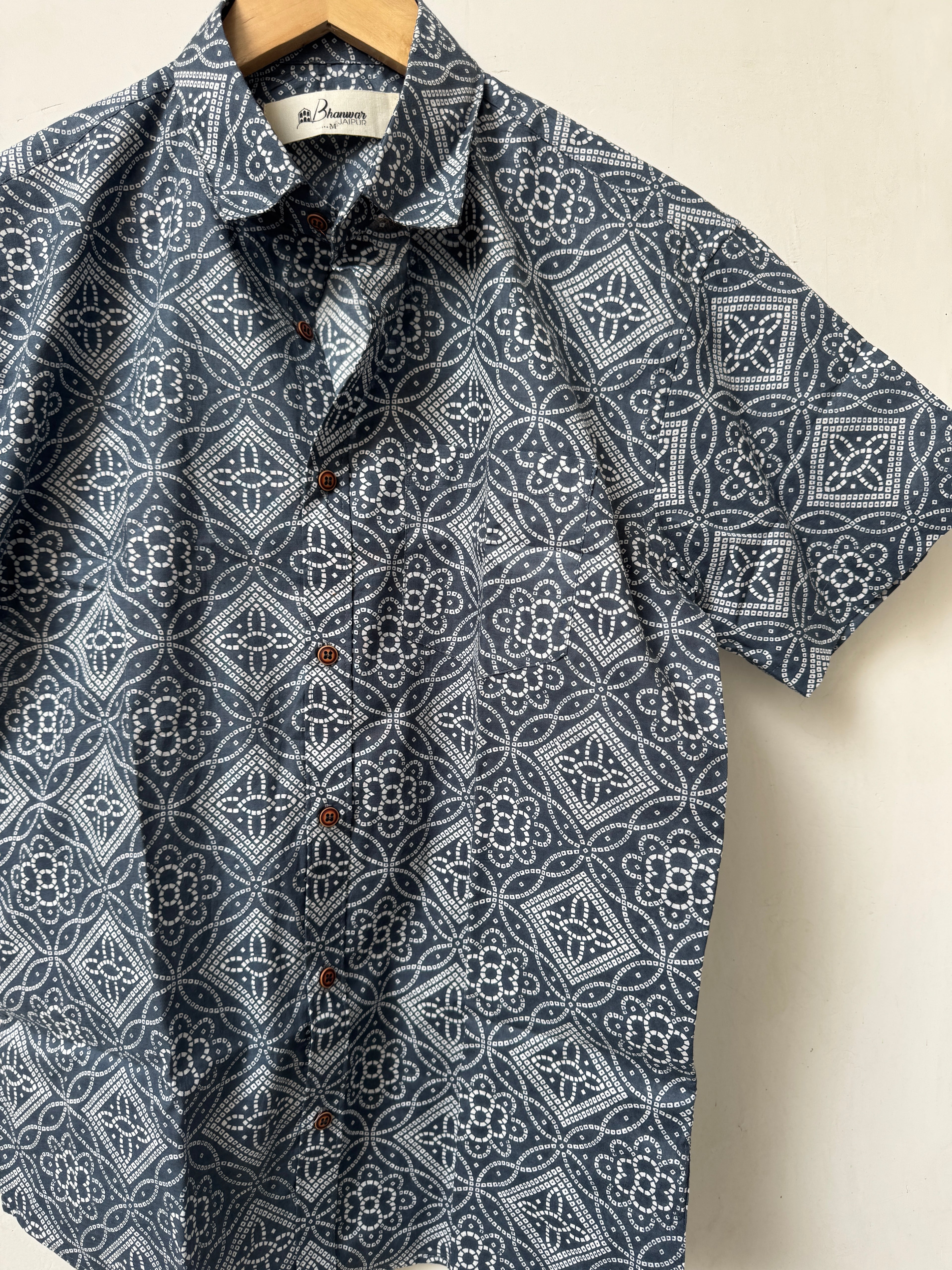 Bandhani Grid | Premium Cotton Half Sleeves Shirts