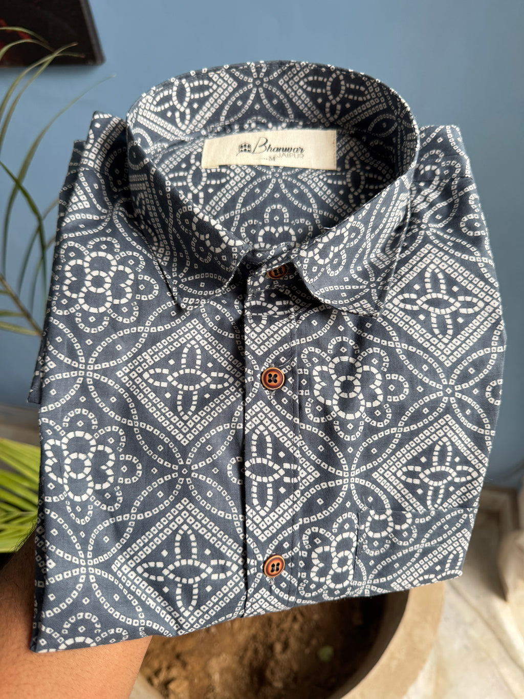 Bandhani Grid | Premium Cotton Half Sleeves Shirts