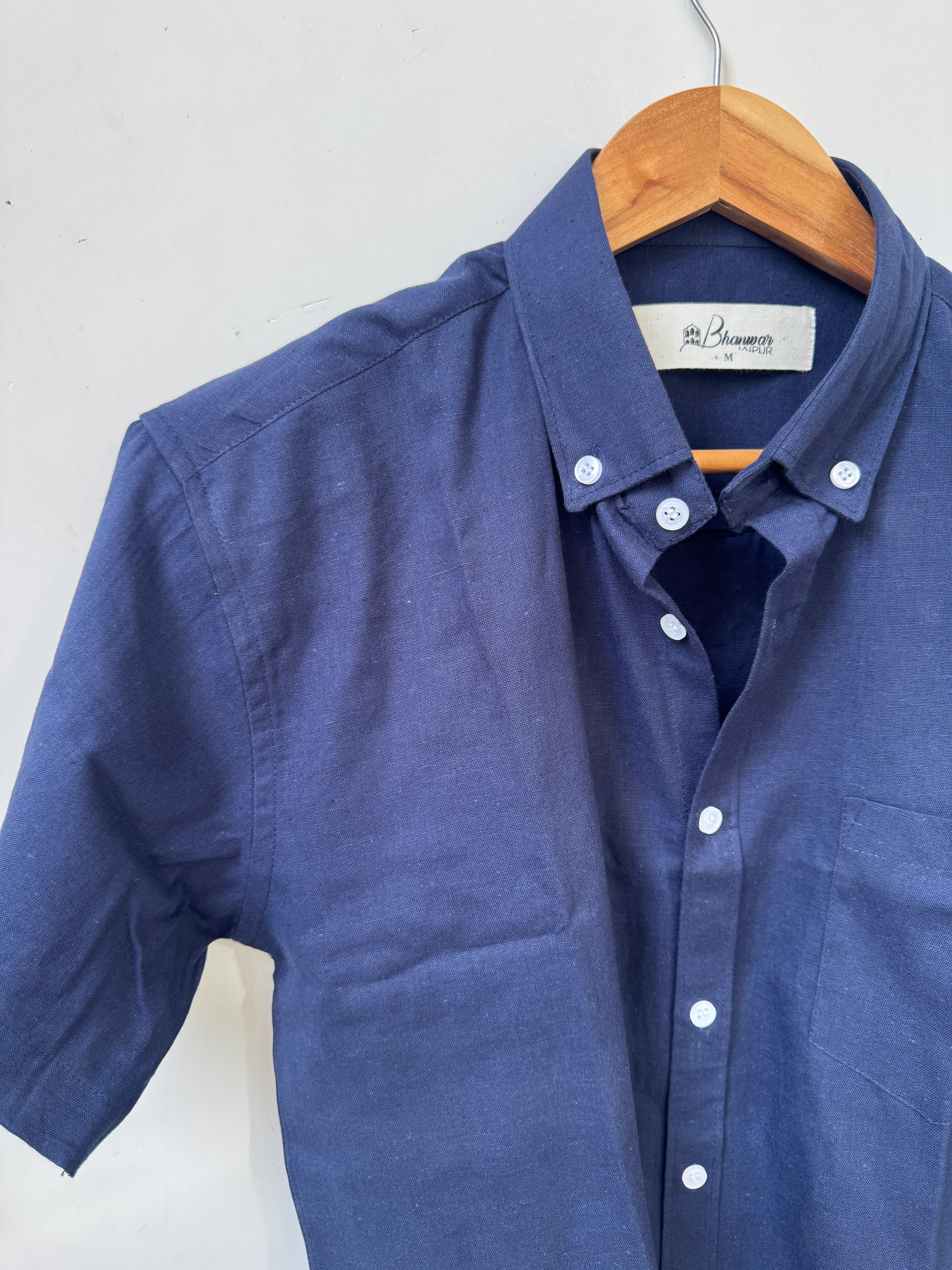 Navy Linen | Premium Half Sleeves Shirts
