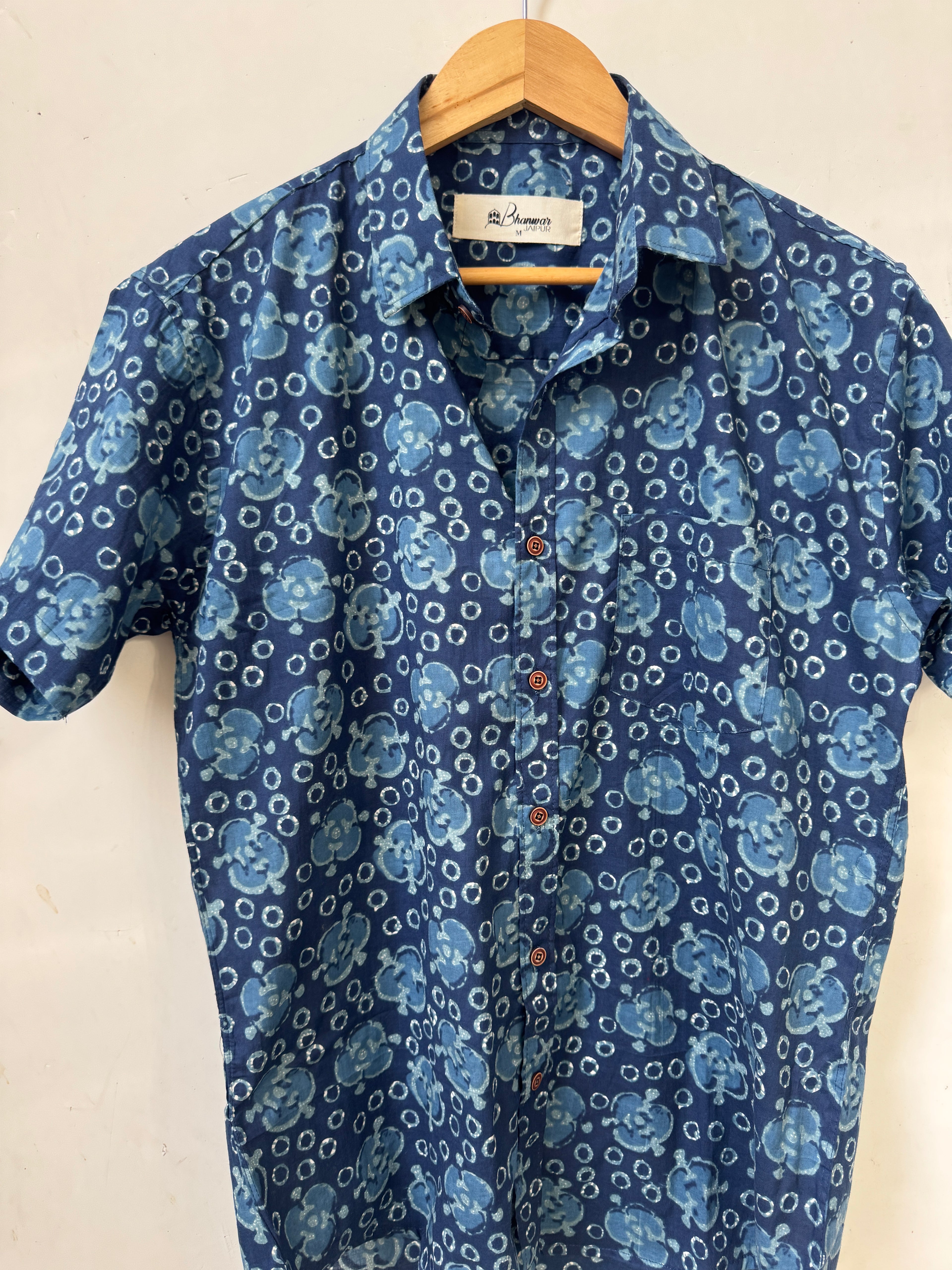 Azure Bloom | Premium Cotton Half Sleeves Shirts
