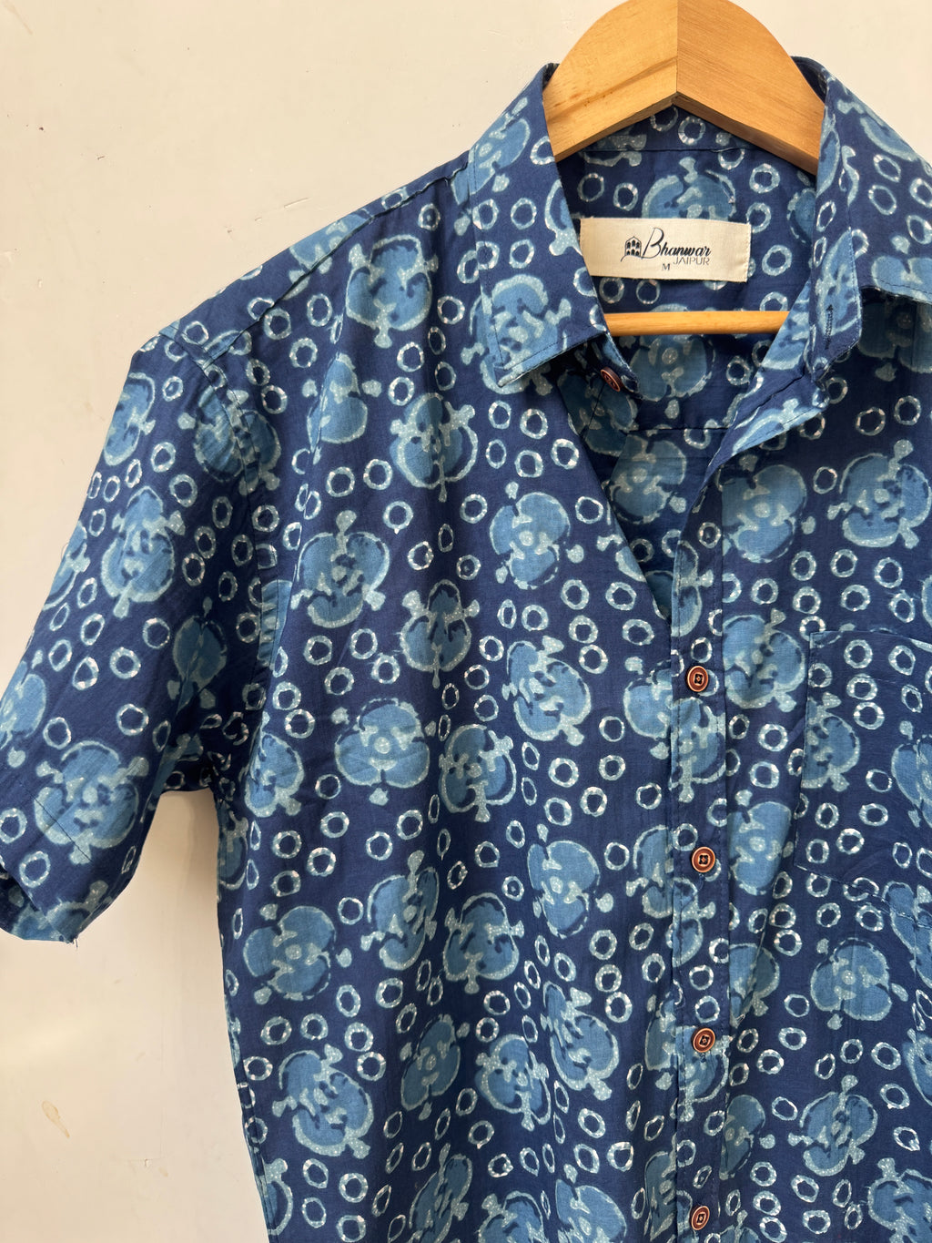 Azure Bloom | Premium Cotton Half Sleeves Shirts
