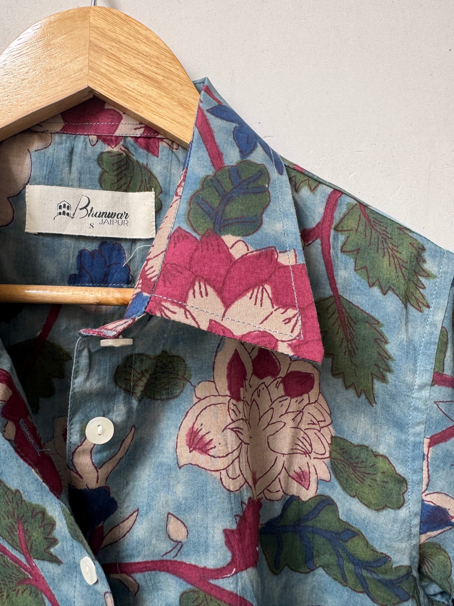 Indigo Flora | Womens Pure Cotton Printed Shirts | Straight Fit