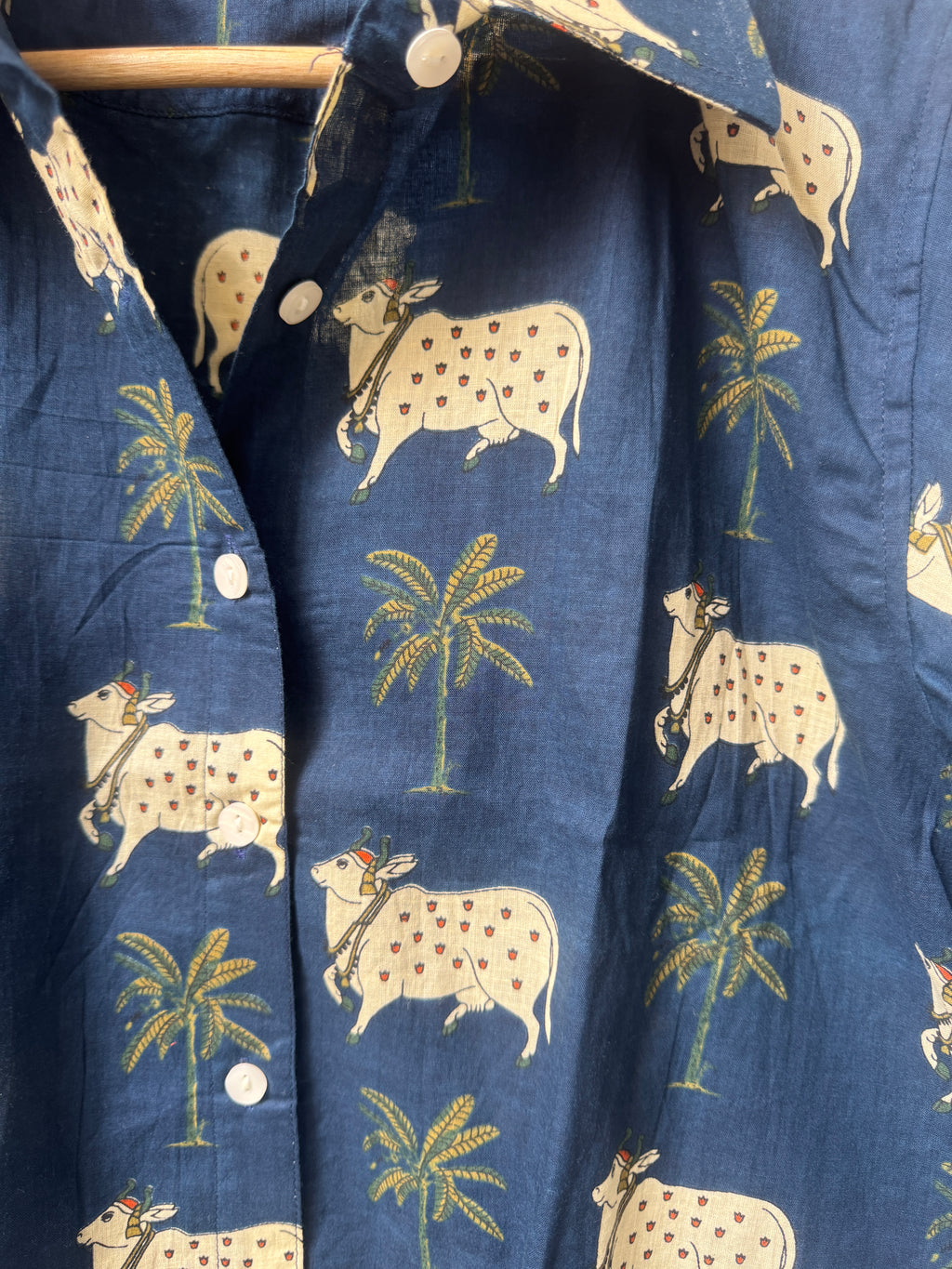 Pichwai Pastures | Womens Pure Cotton Printed Shirts | Straight Fit