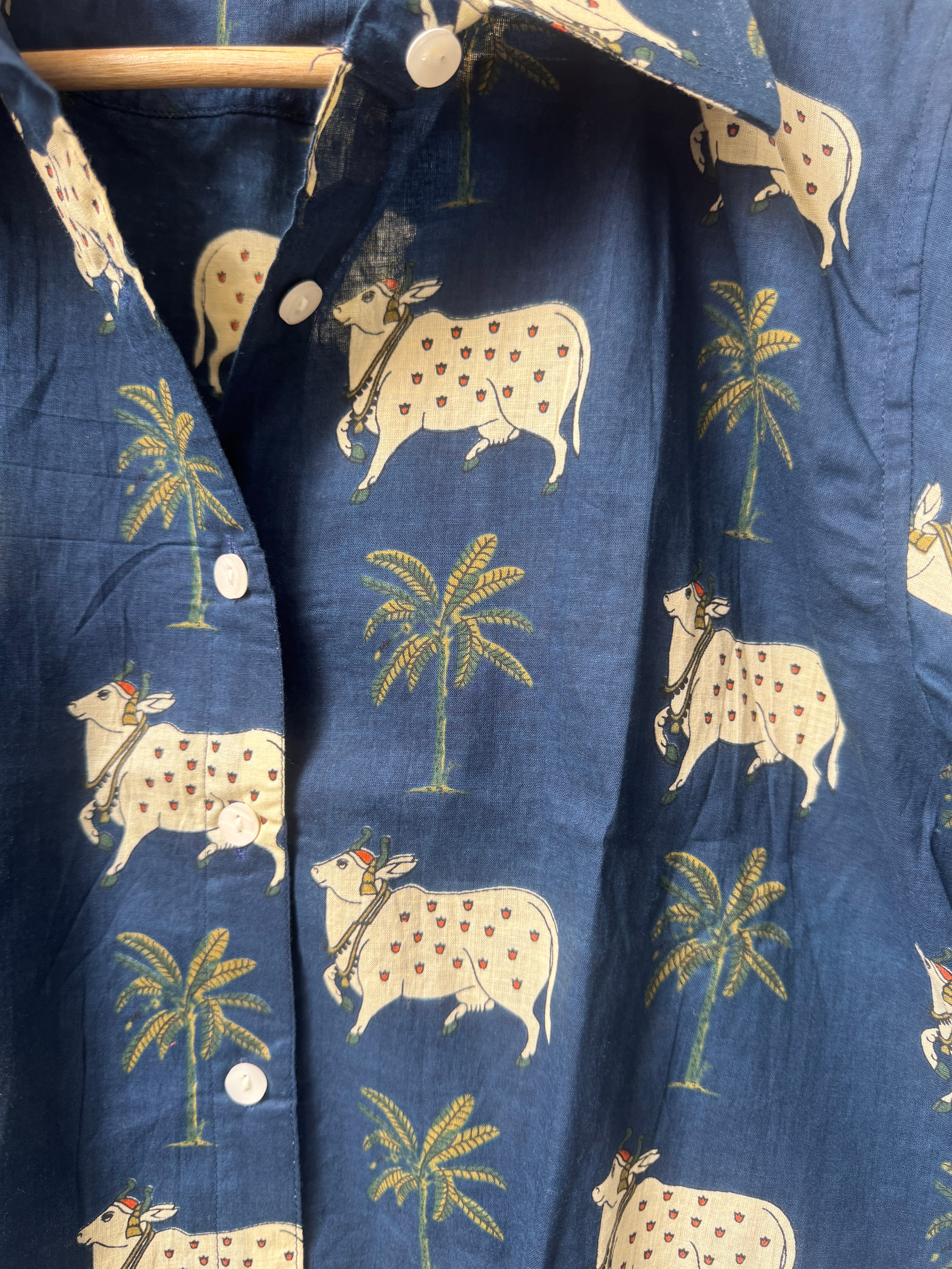 Pichwai Pastures | Womens Pure Cotton Printed Shirts | Straight Fit