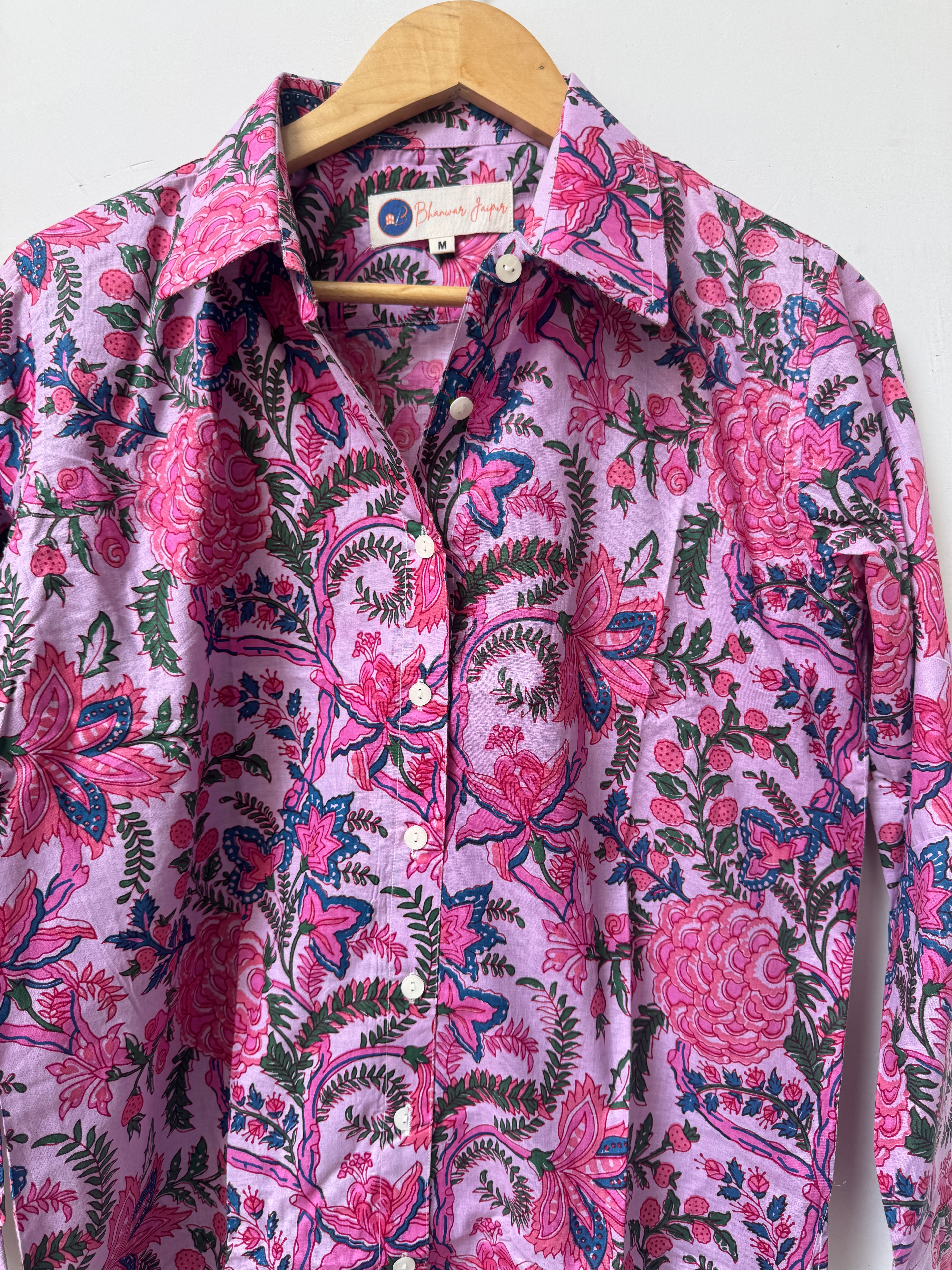 Rose Reverie Shirt | Women's Pure Cotton Printed Shirts | Straight Fit