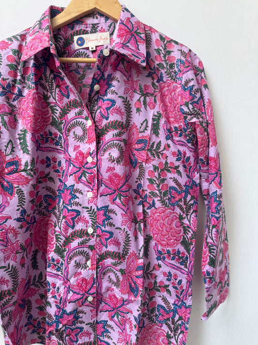 Rose Reverie Shirt | Women's Pure Cotton Printed Shirts | Straight Fit