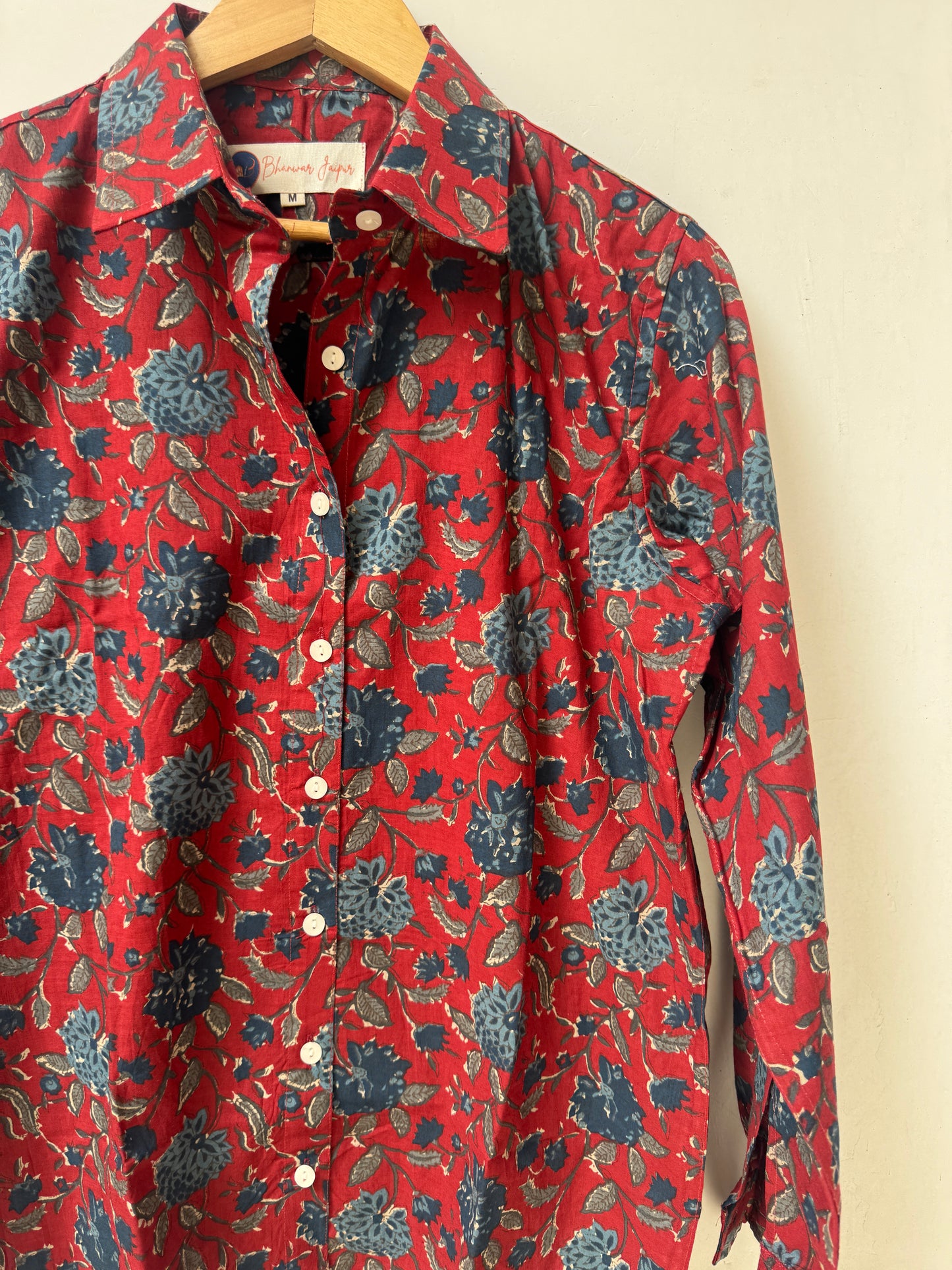 Scarlet Garden Shirt | Women's Pure Cotton Printed Shirts | Straight Fit
