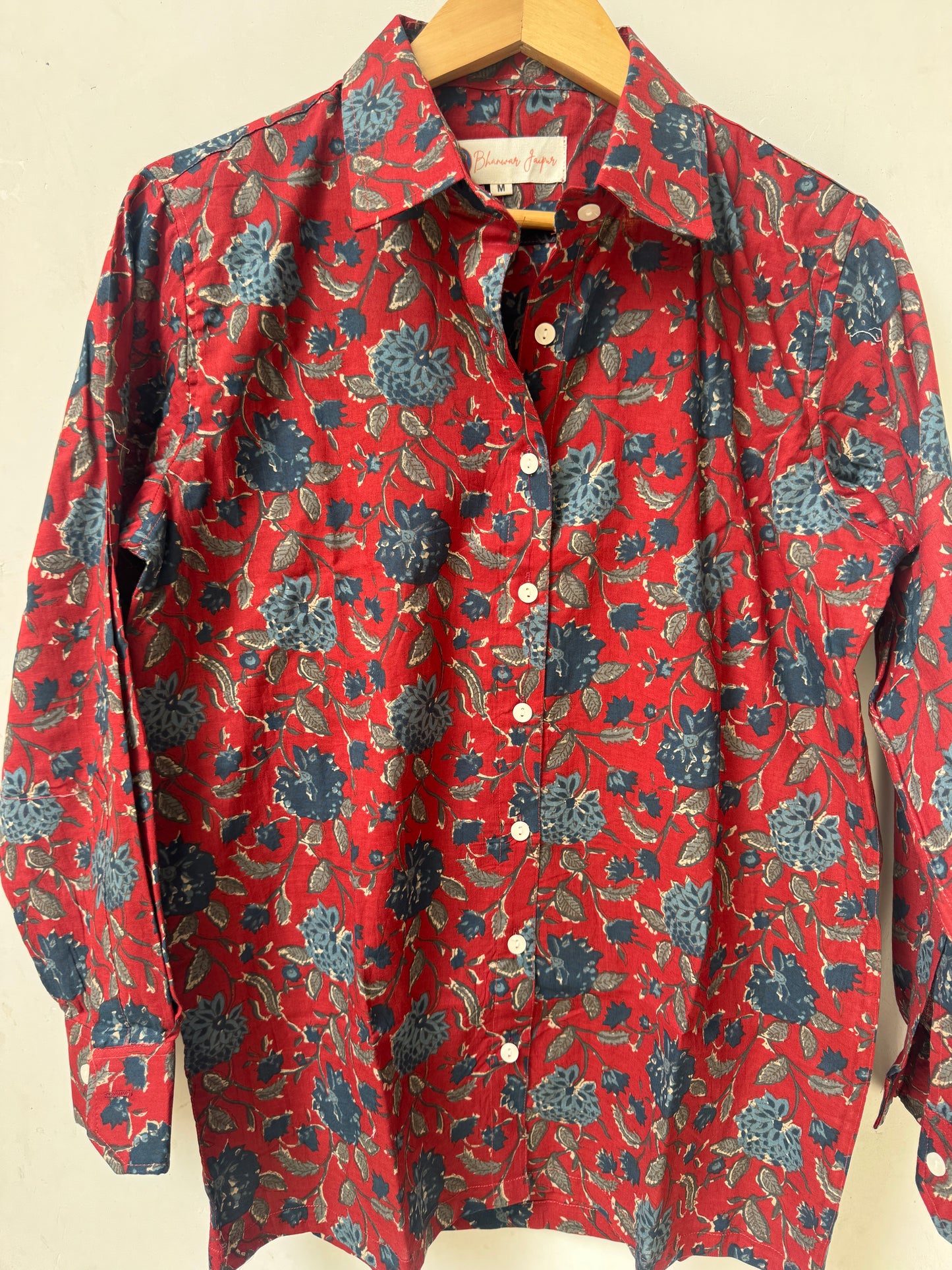 Scarlet Garden Shirt | Women's Pure Cotton Printed Shirts | Straight Fit