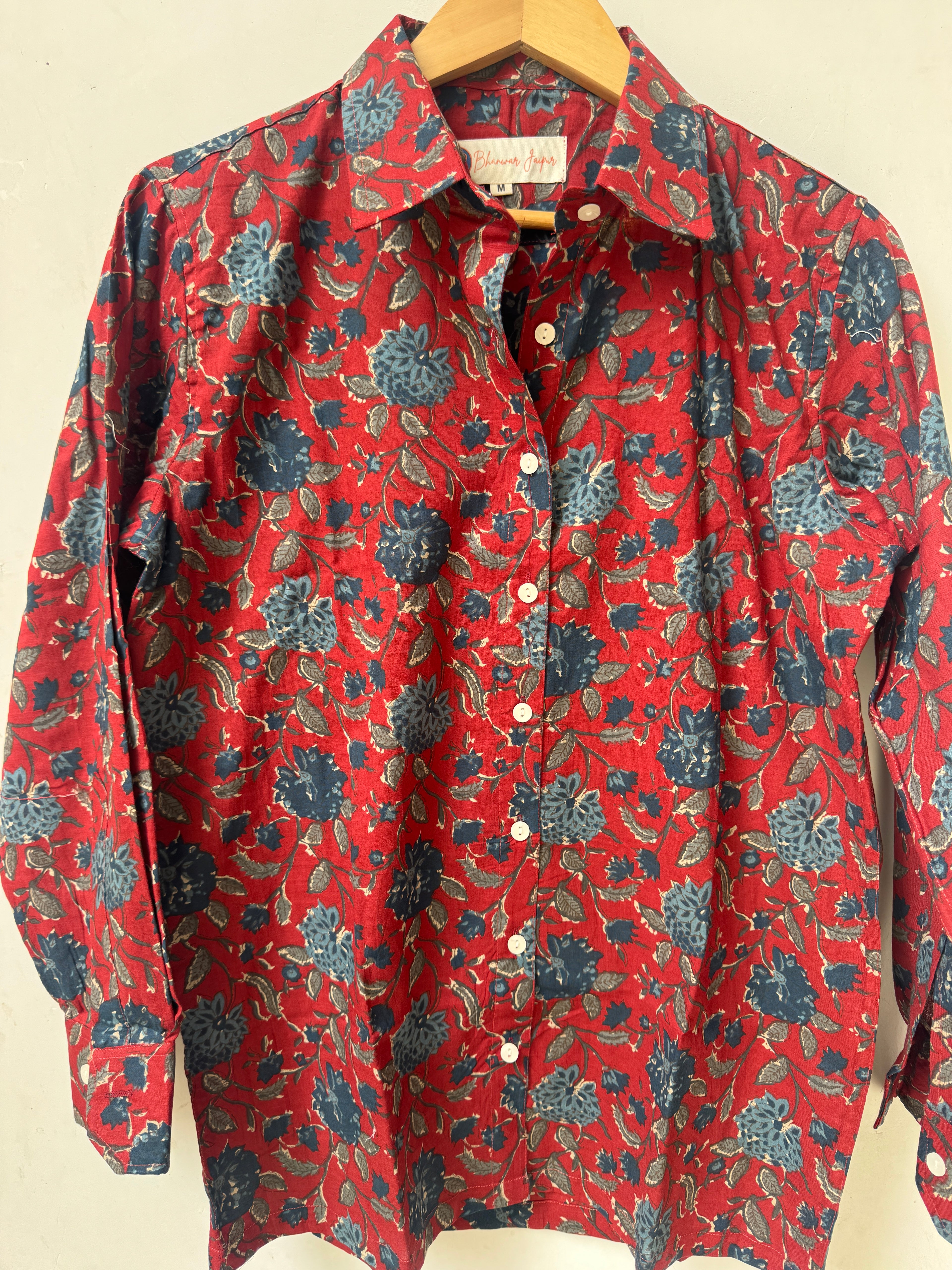 Scarlet Garden Shirt | Women's Pure Cotton Printed Shirts | Straight Fit