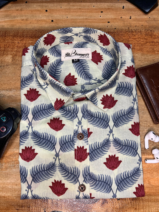 Lotus Cotton Printed Shirt