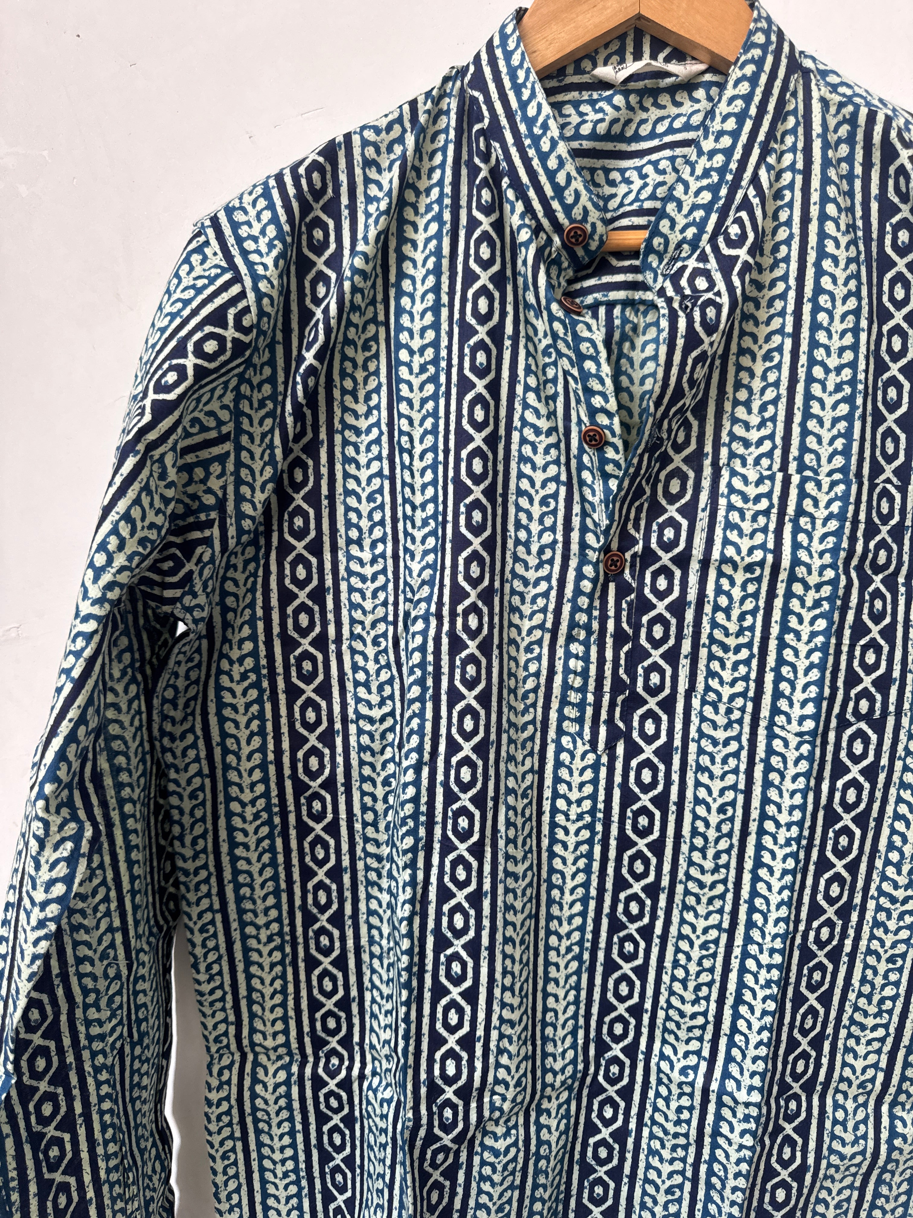 Indigo Rhythm | Premium Short Cotton Kurta for Men