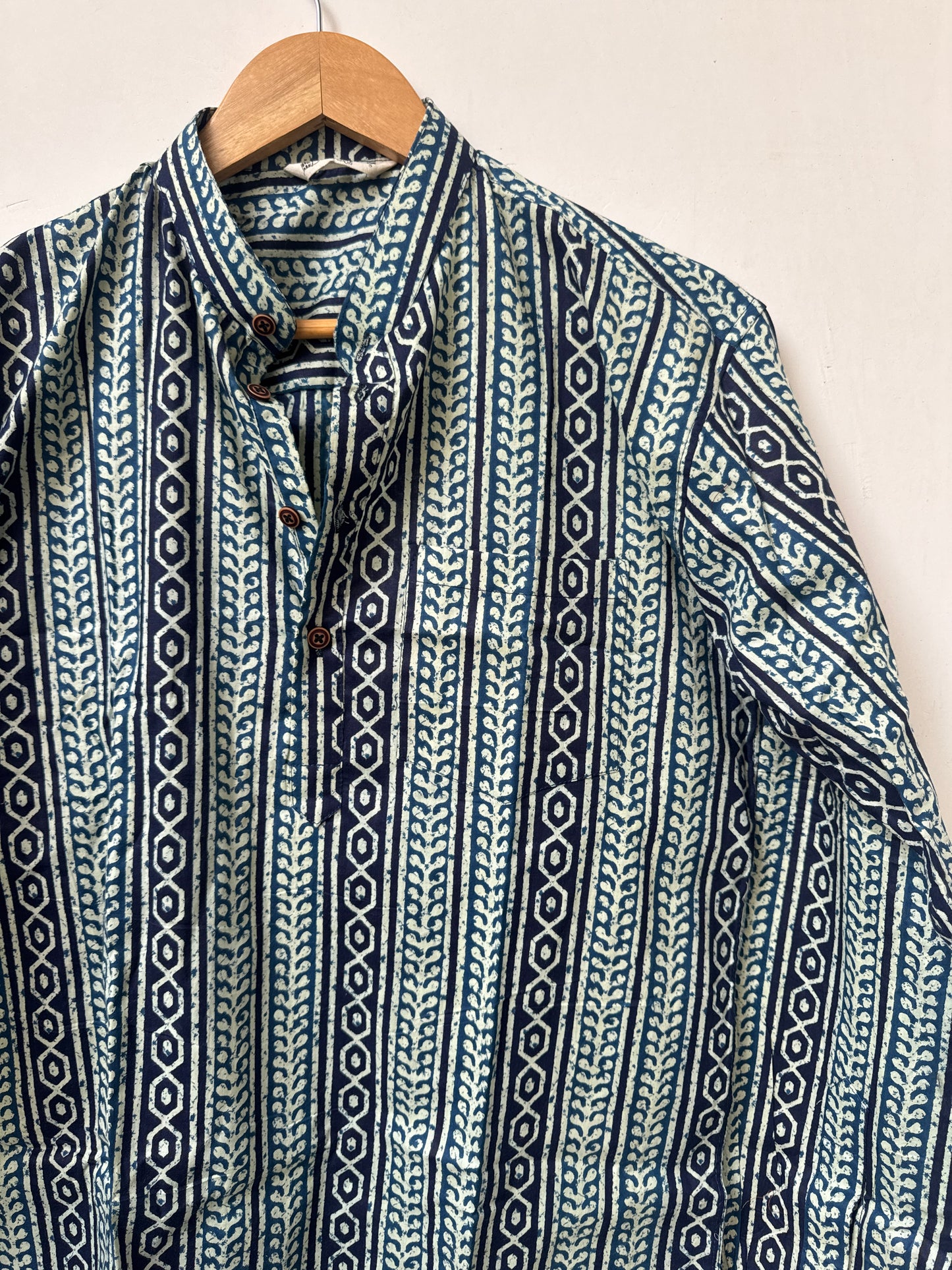 Indigo Rhythm | Premium Short Cotton Kurta for Men