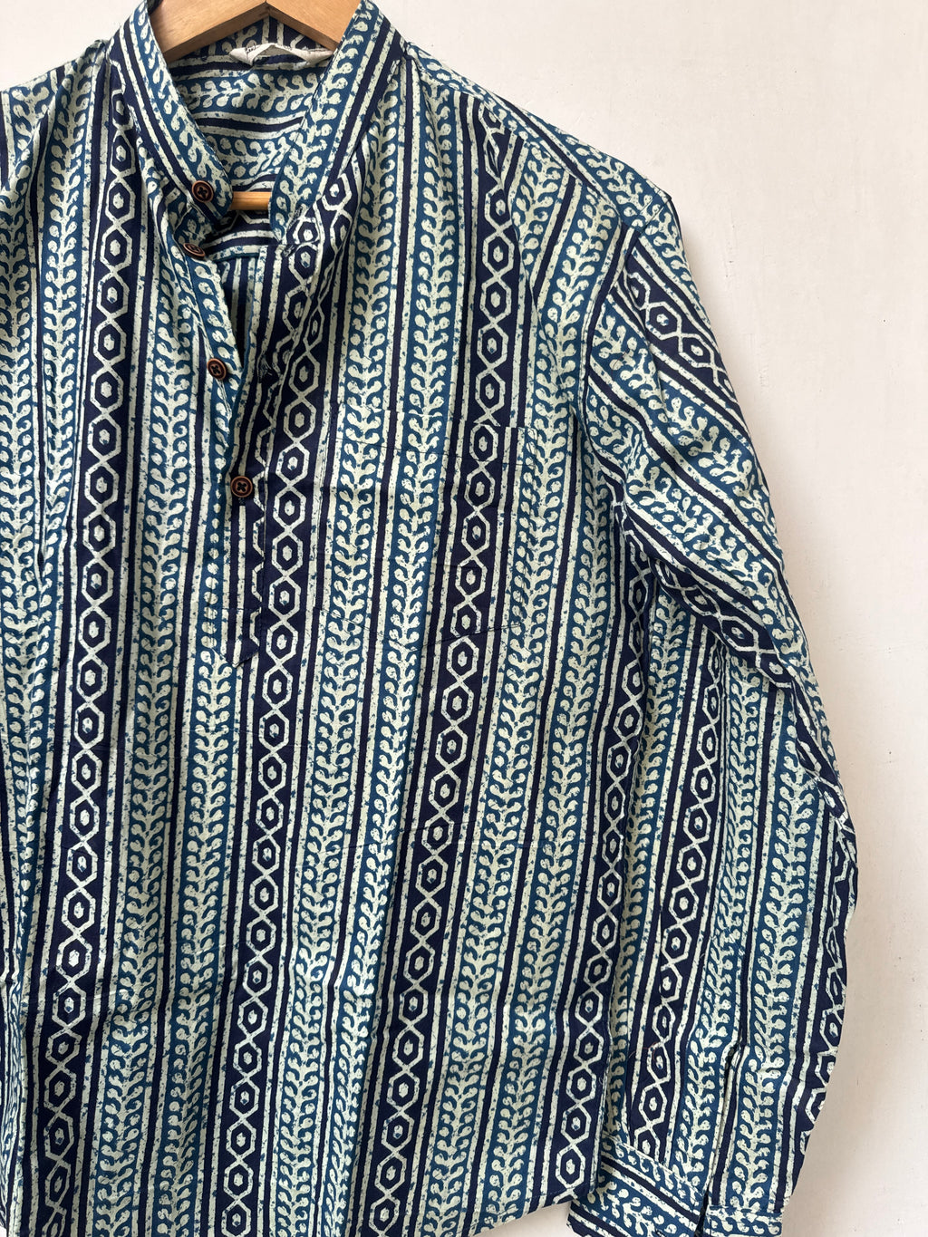 Indigo Rhythm | Premium Short Cotton Kurta for Men