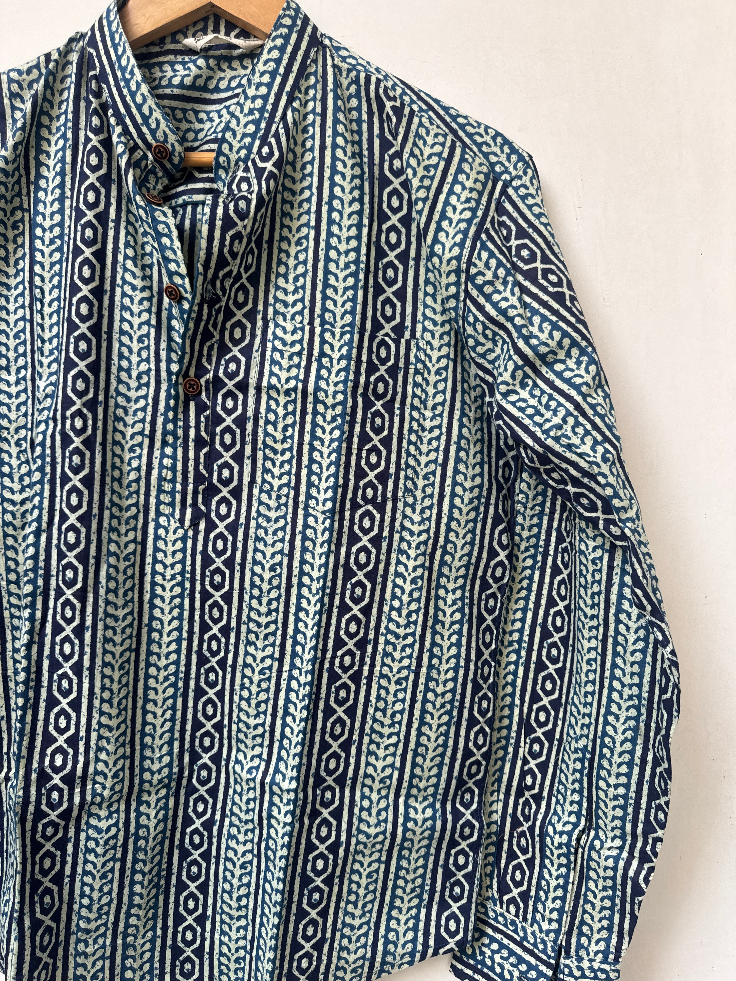Indigo Rhythm | Premium Short Cotton Kurta for Men