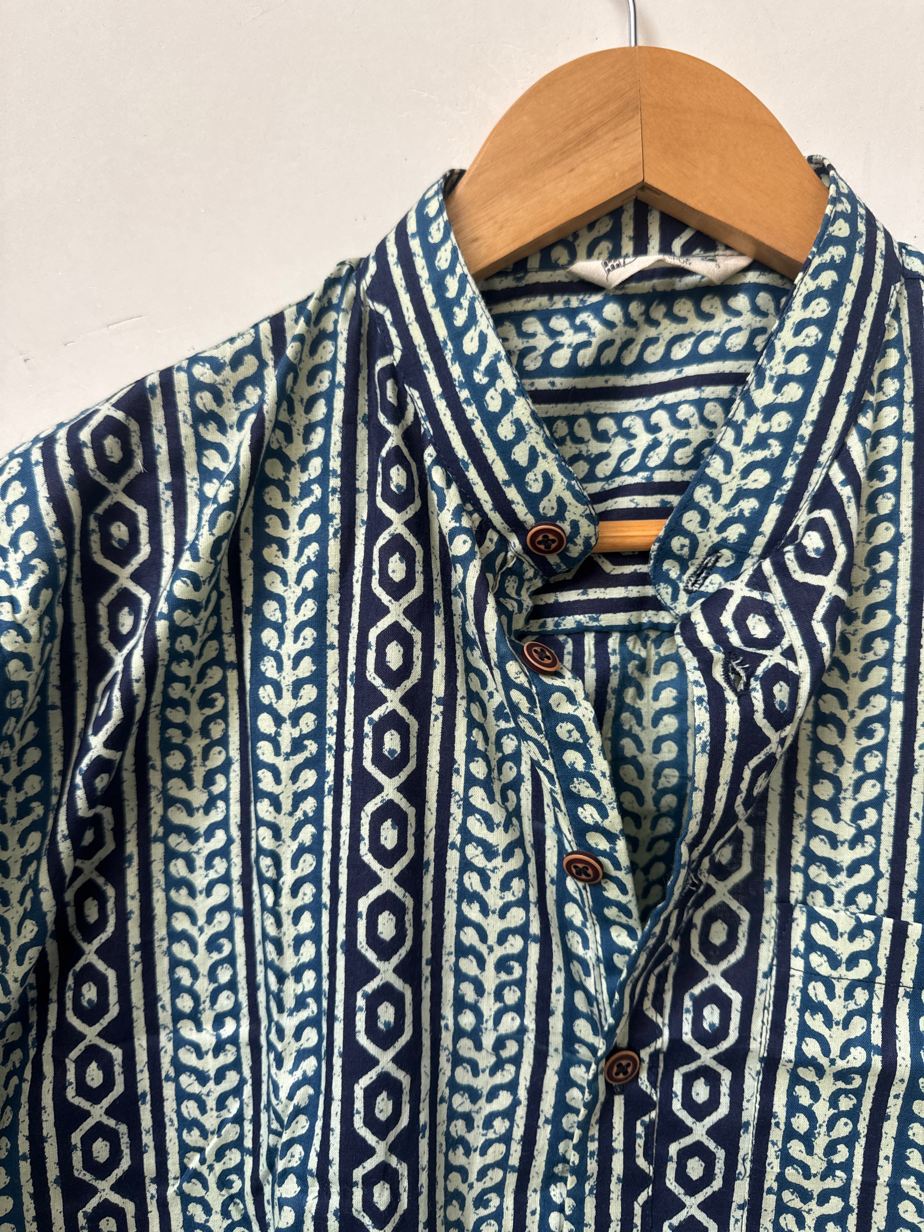 Indigo Rhythm | Premium Short Cotton Kurta for Men