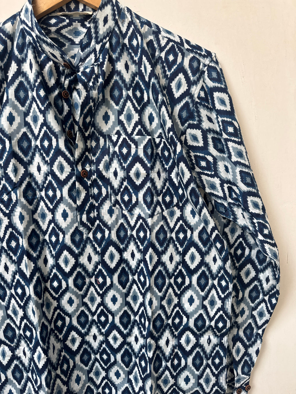 Neel Ikat | Premium Short Cotton Kurta for Men