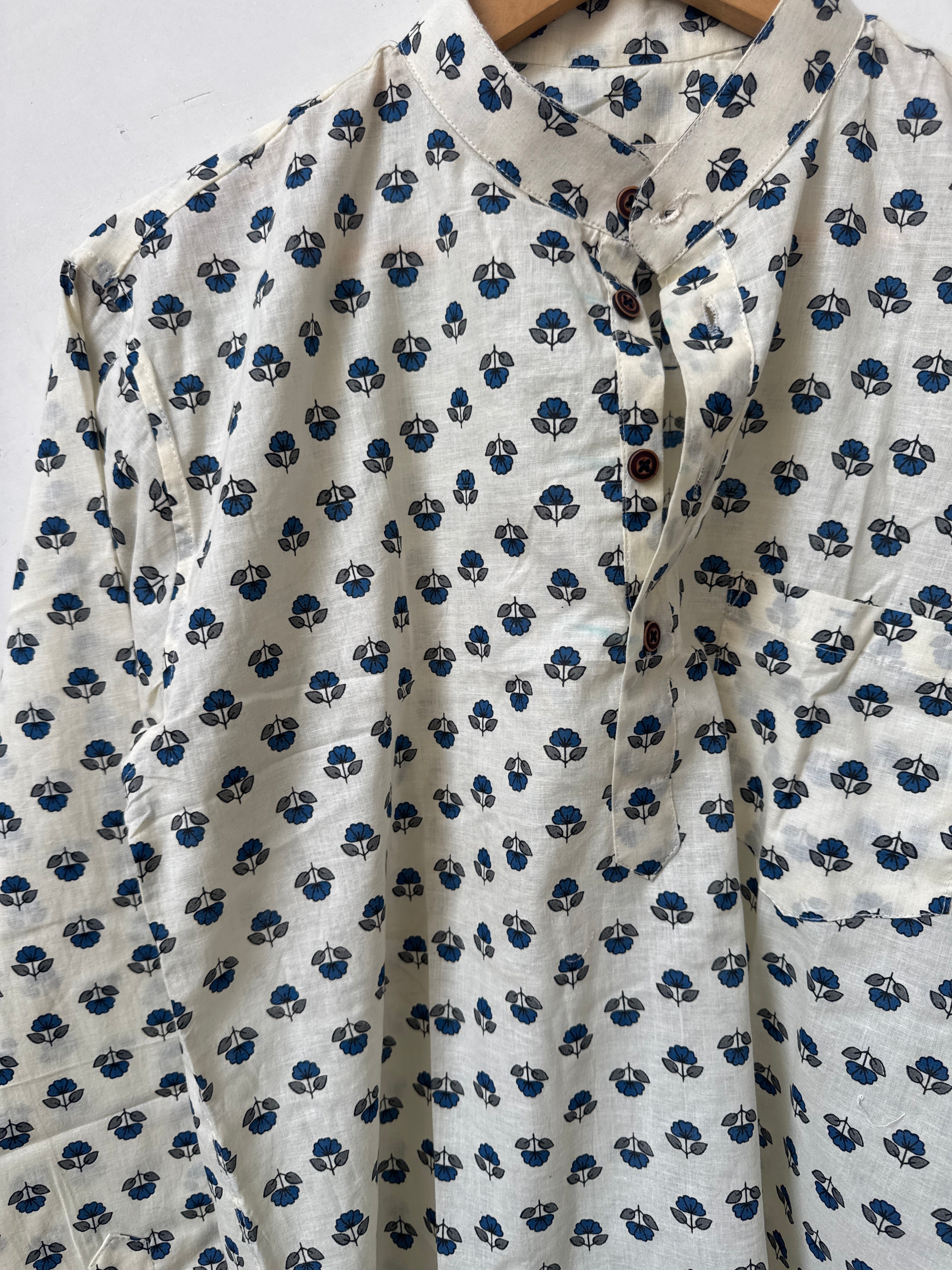 Indigo Grace | Premium Short Cotton Kurta for Men