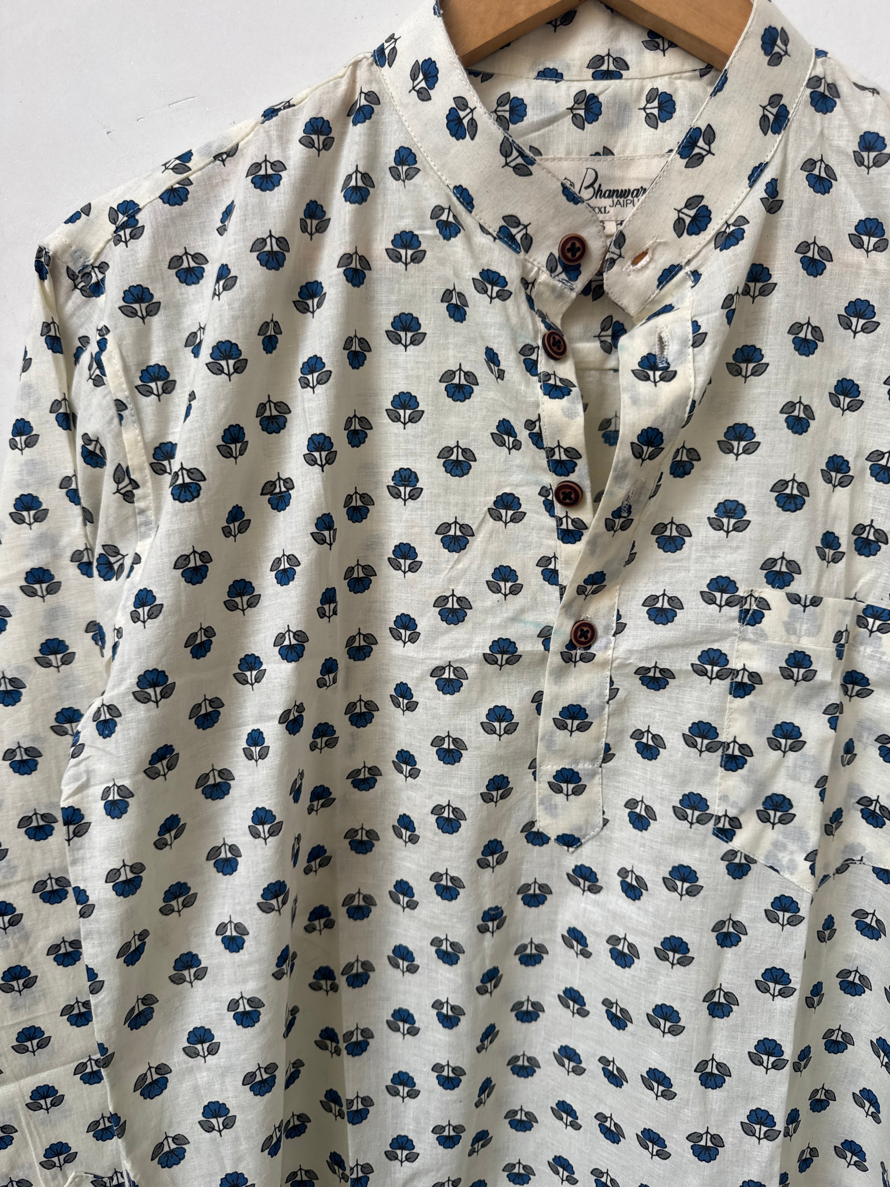Indigo Grace | Premium Short Cotton Kurta for Men