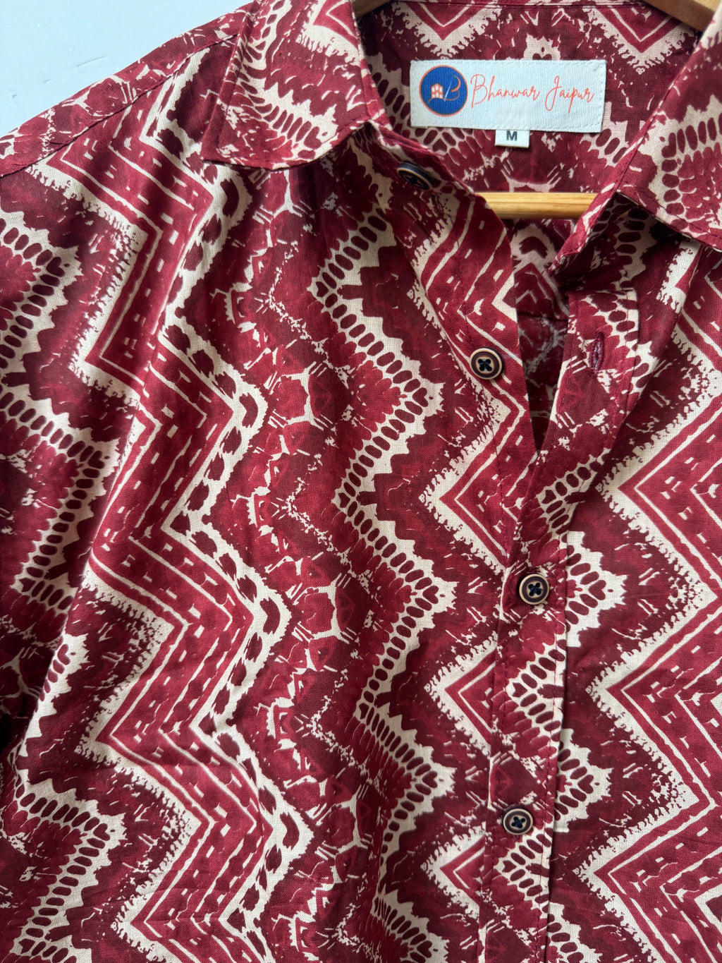 Sundown Maroon | Premium Men's Cotton Shirts