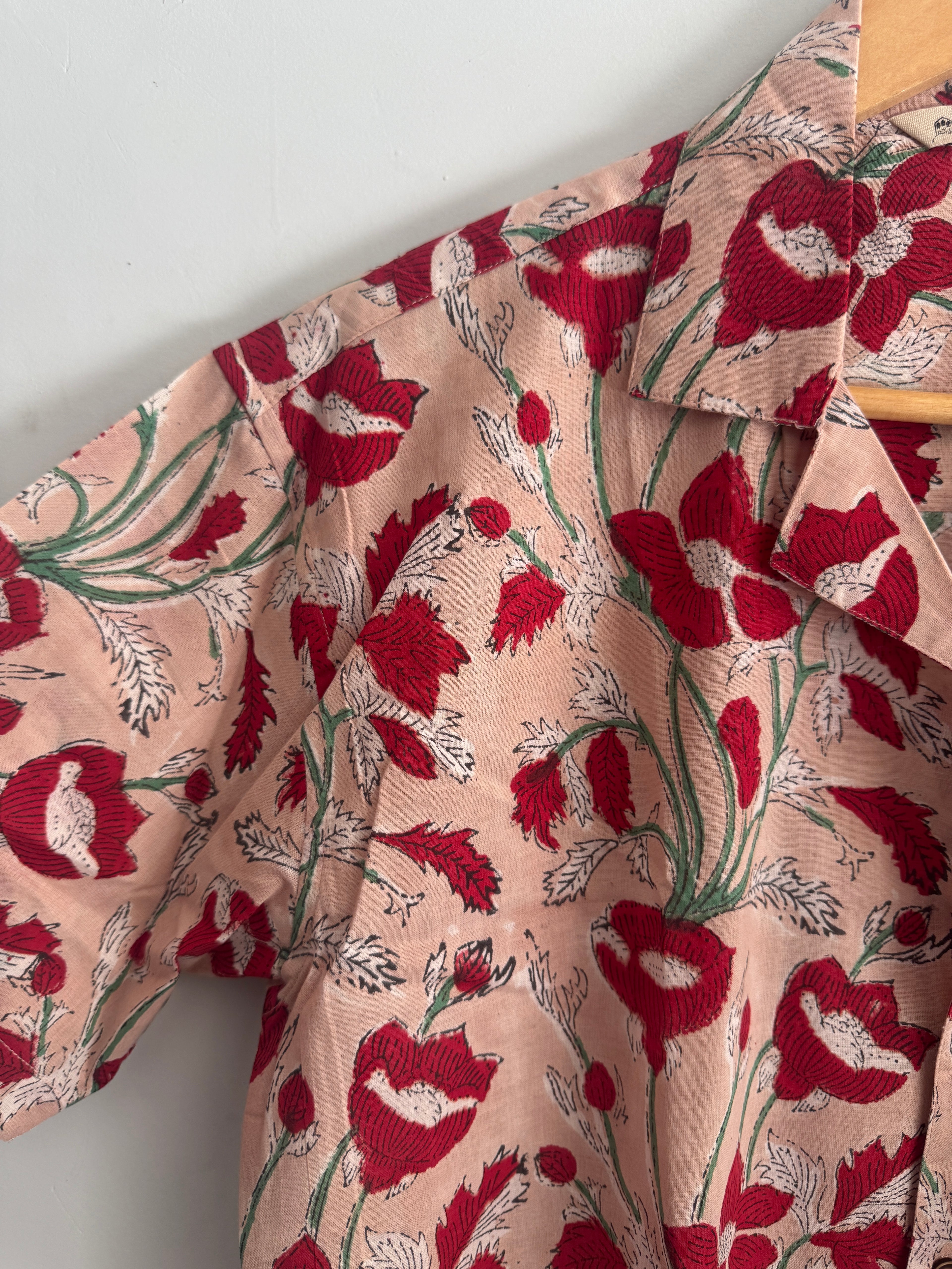 Lotus | Handblock Cotton Printed Shirt